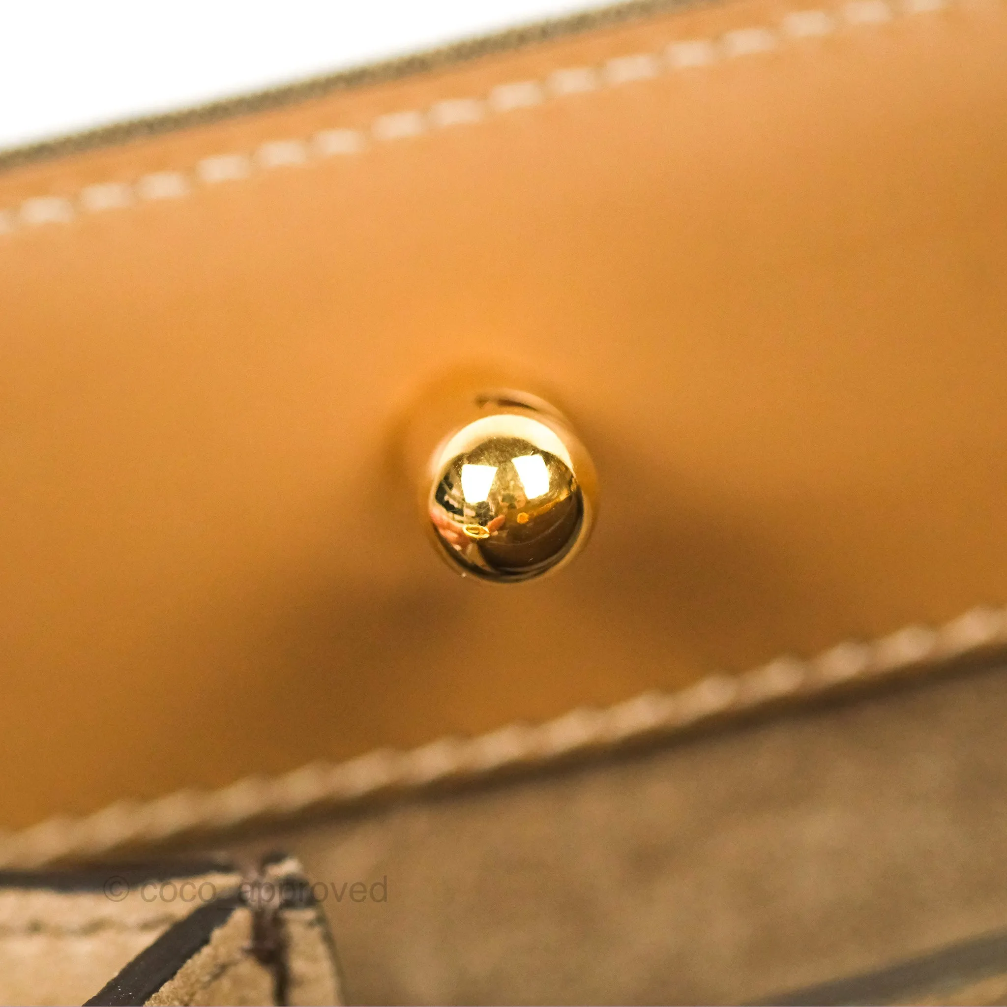 Fendi Touch Shoulder Bag FF Jacquard Brown Suede