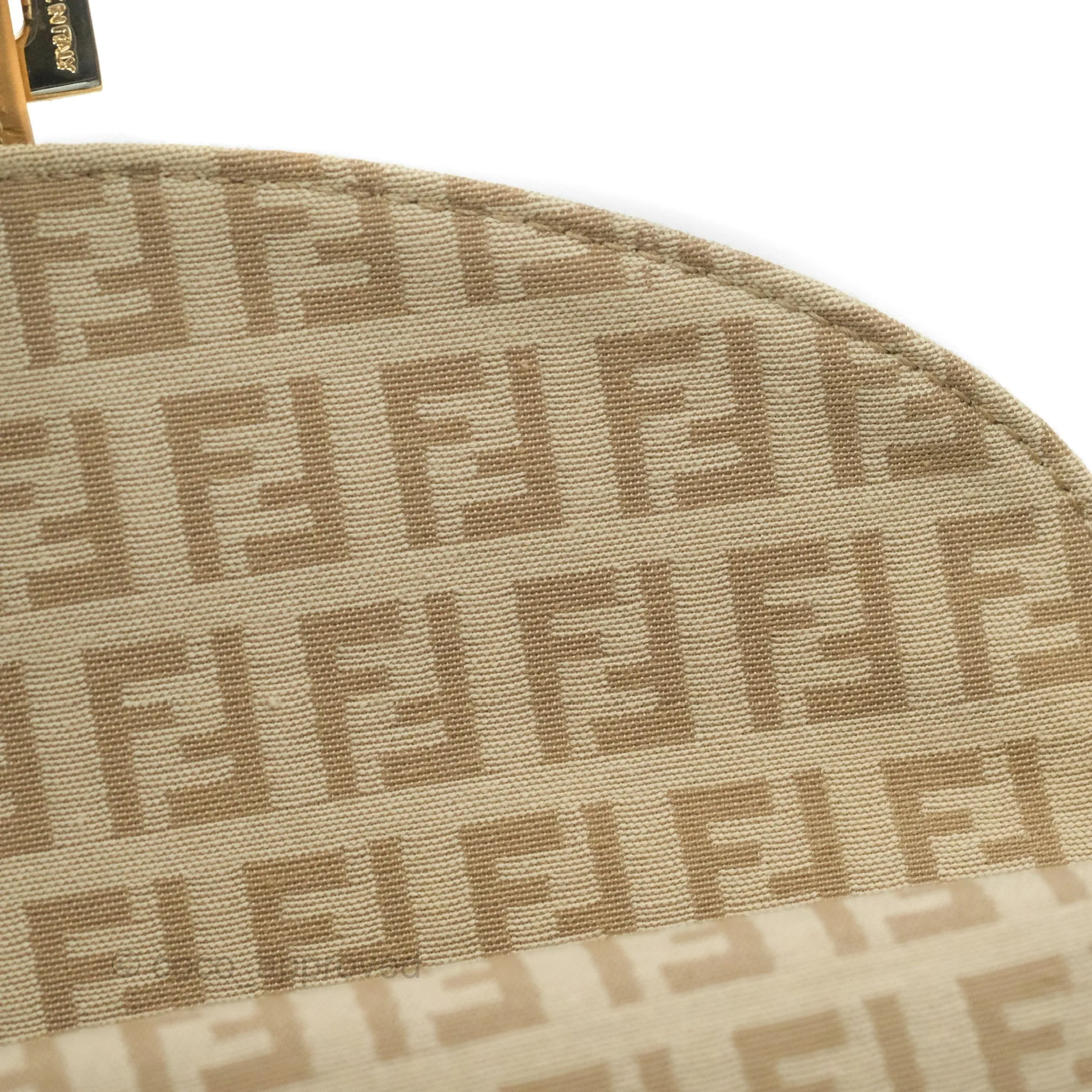 Fendi Vintage Baguette Shoulder Bag Beige Zucchino Canvas