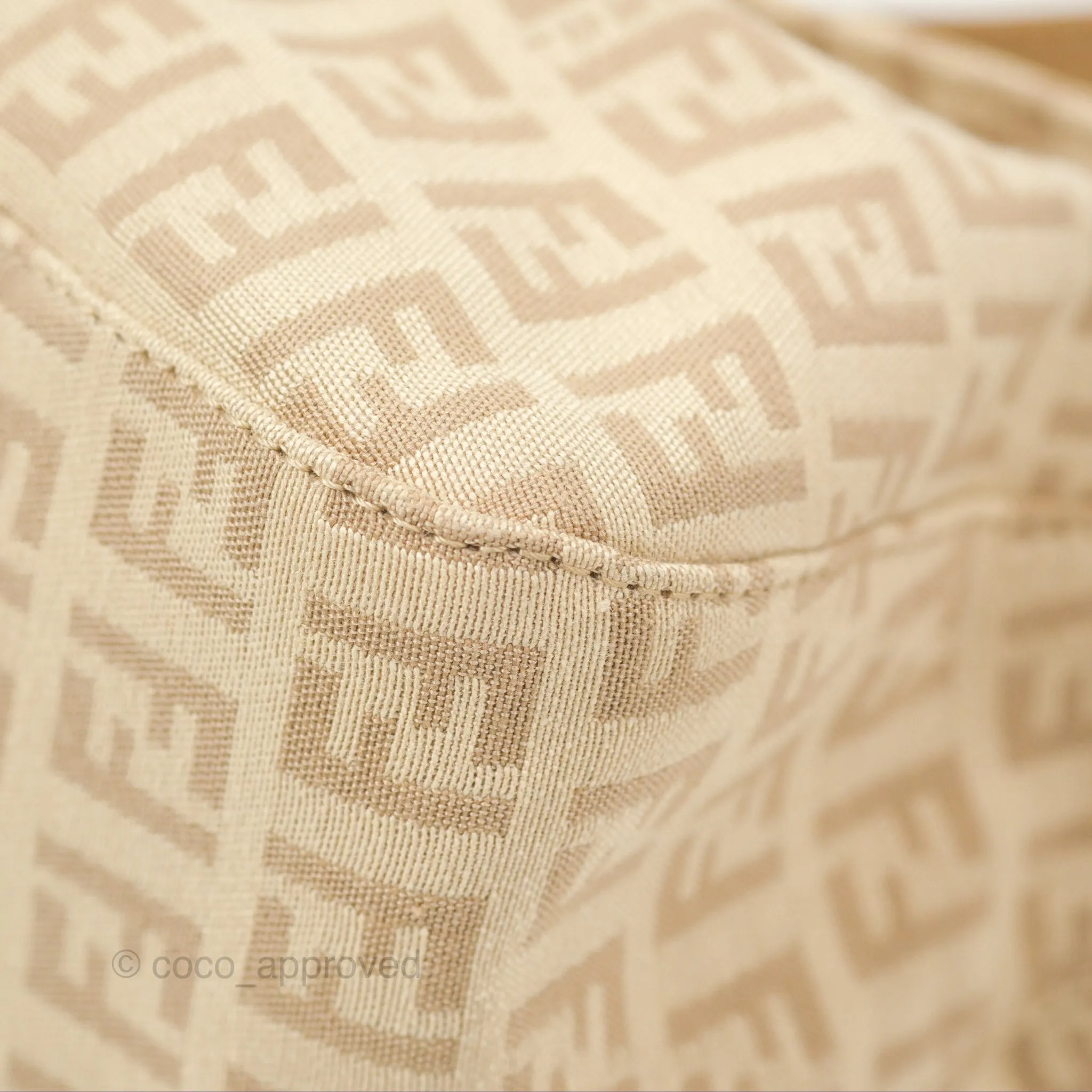 Fendi Vintage Baguette Shoulder Bag Beige Zucchino Canvas