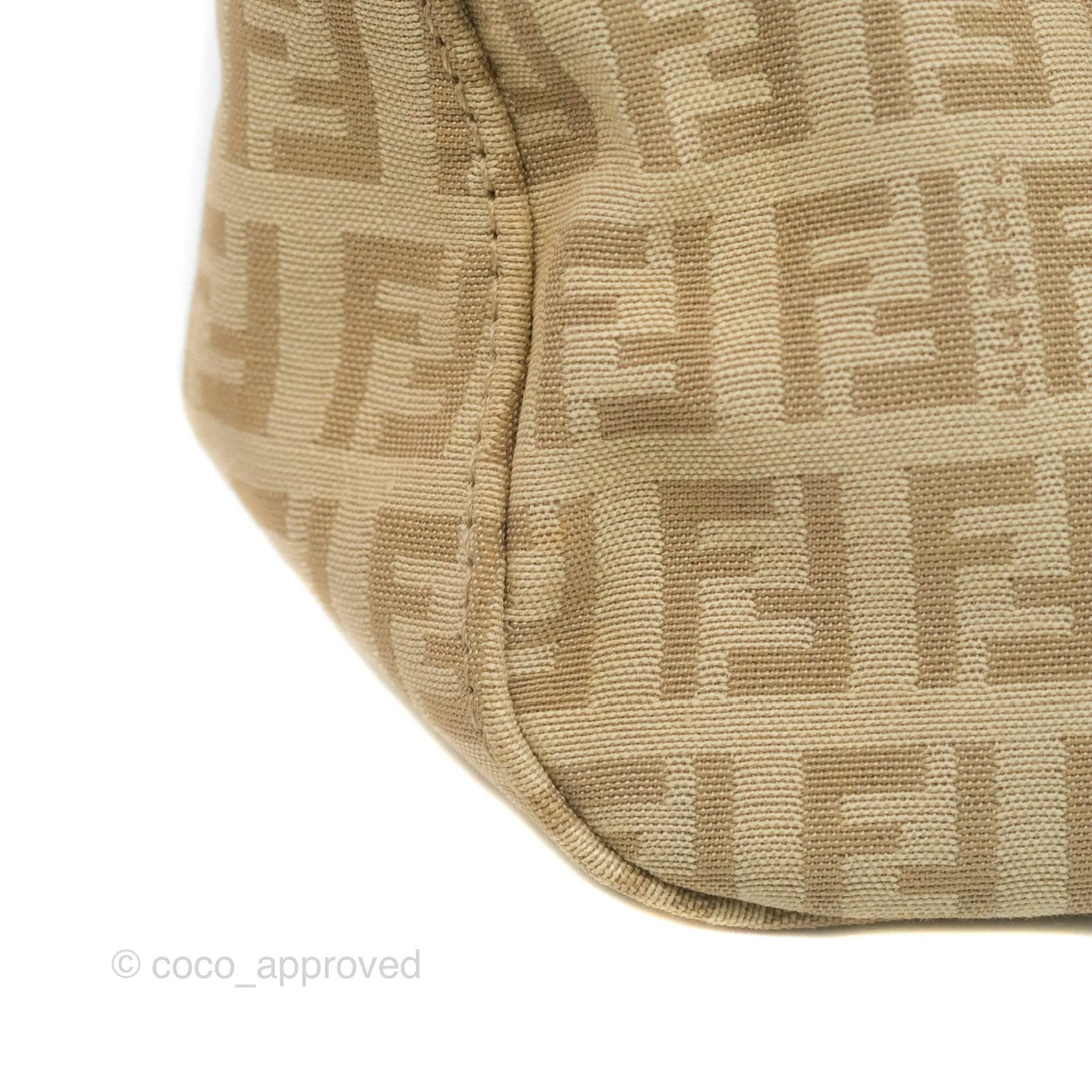 Fendi Vintage Baguette Shoulder Bag Beige Zucchino Canvas