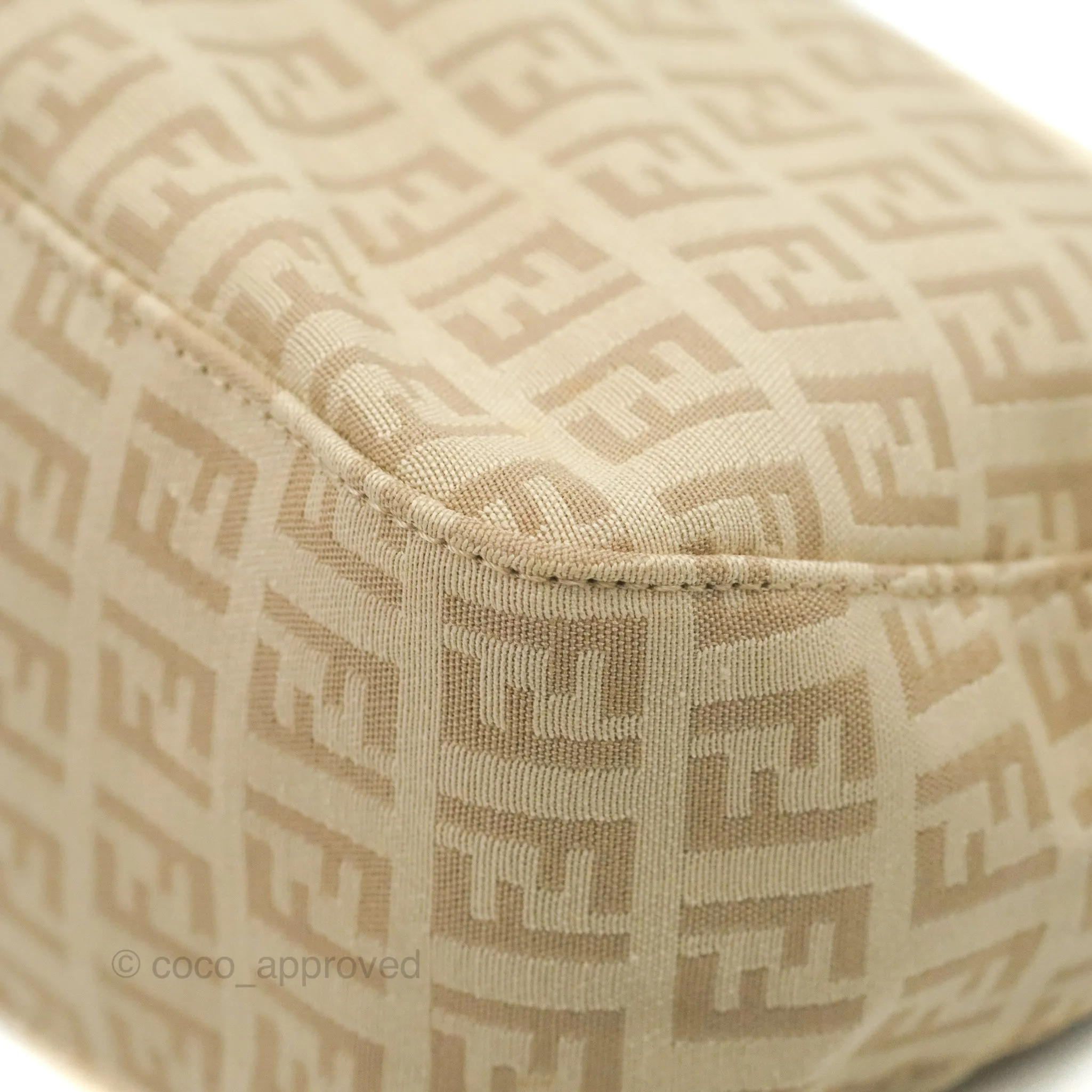 Fendi Vintage Baguette Shoulder Bag Beige Zucchino Canvas