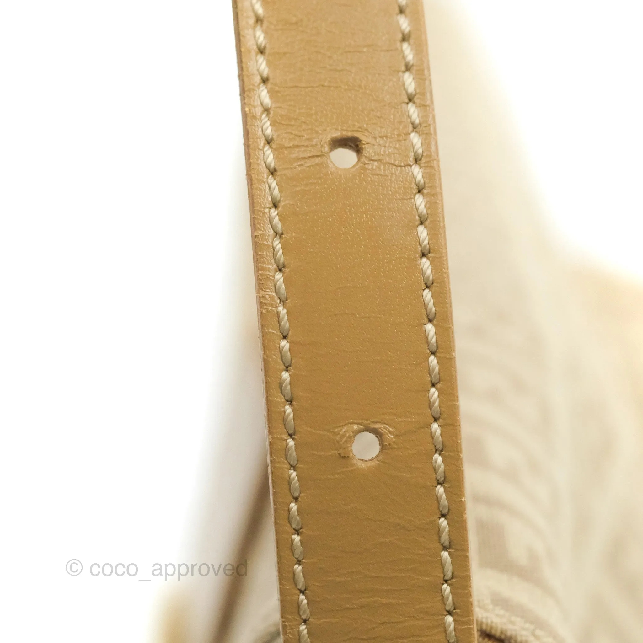 Fendi Vintage Baguette Shoulder Bag Beige Zucchino Canvas