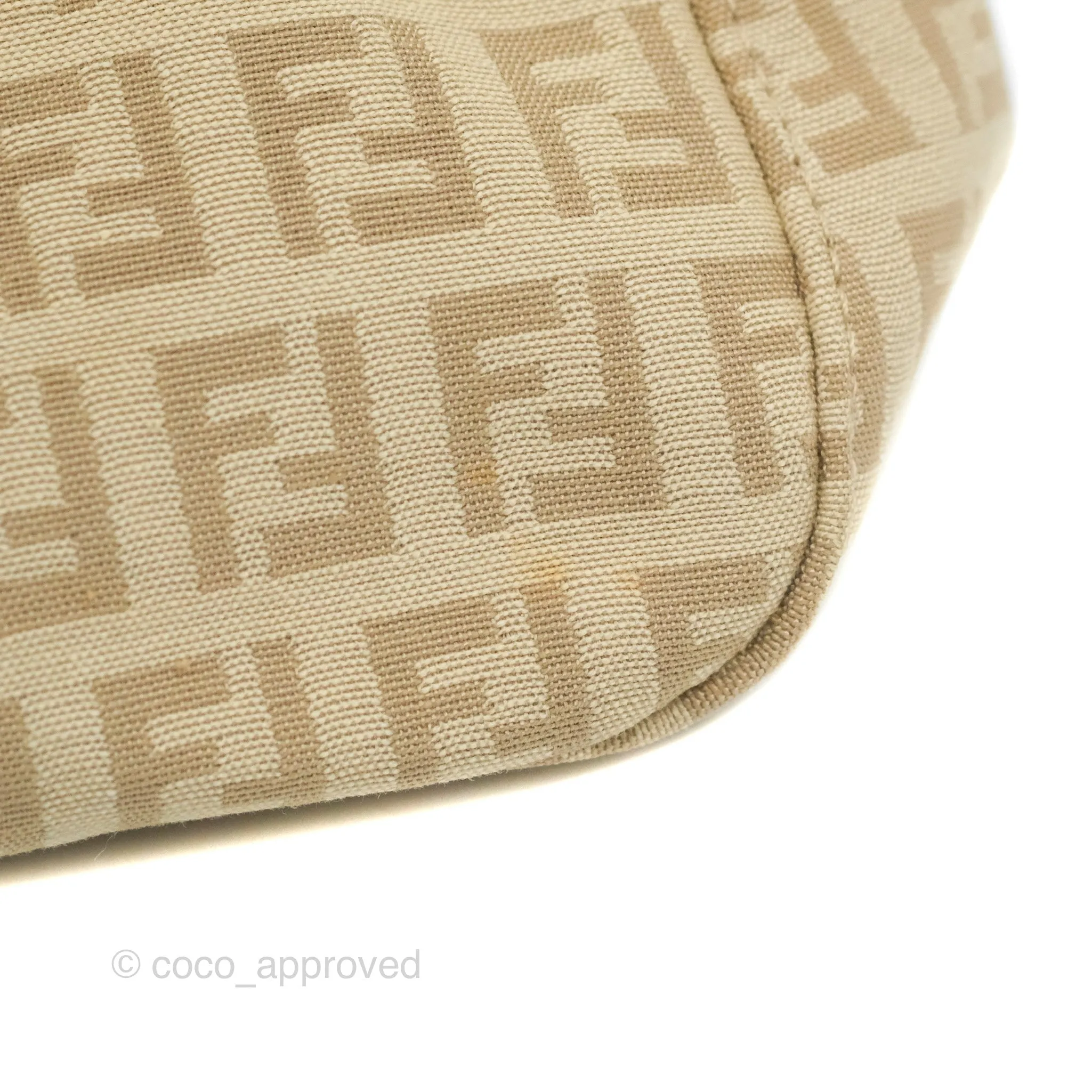 Fendi Vintage Baguette Shoulder Bag Beige Zucchino Canvas