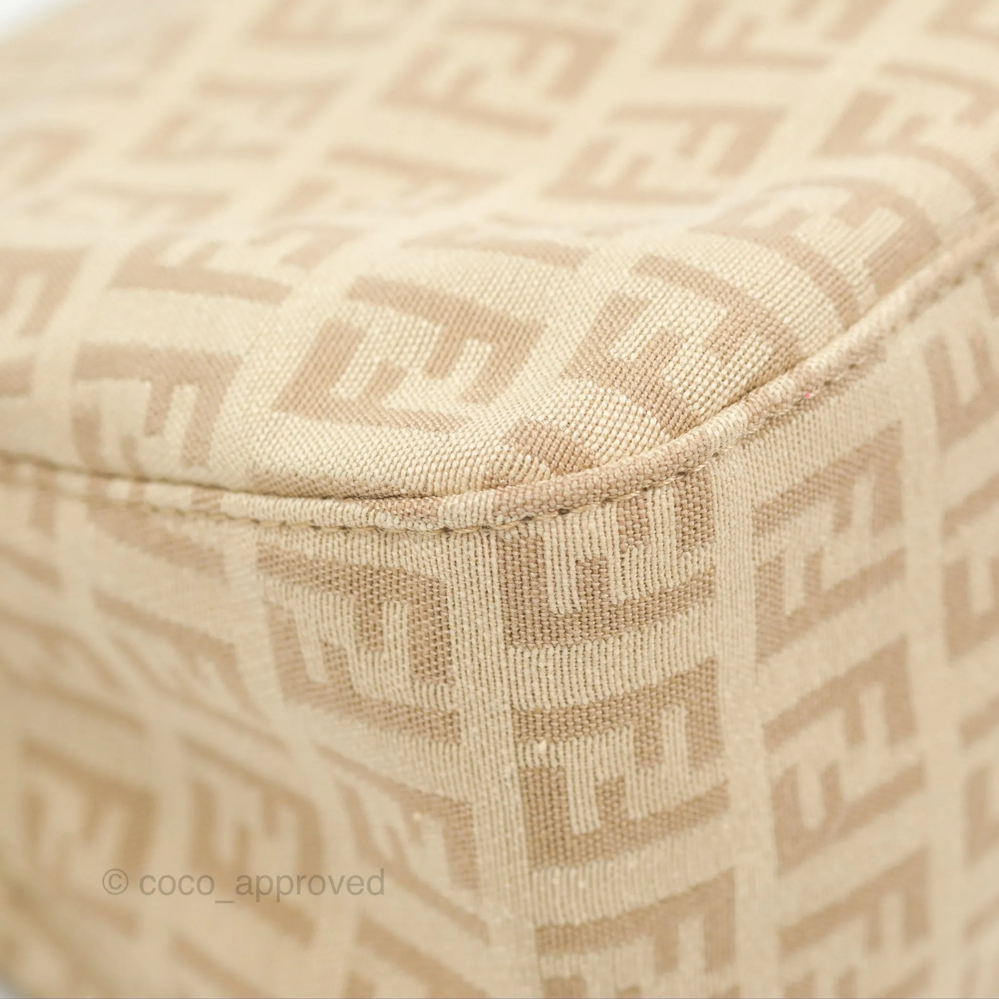 Fendi Vintage Baguette Shoulder Bag Beige Zucchino Canvas