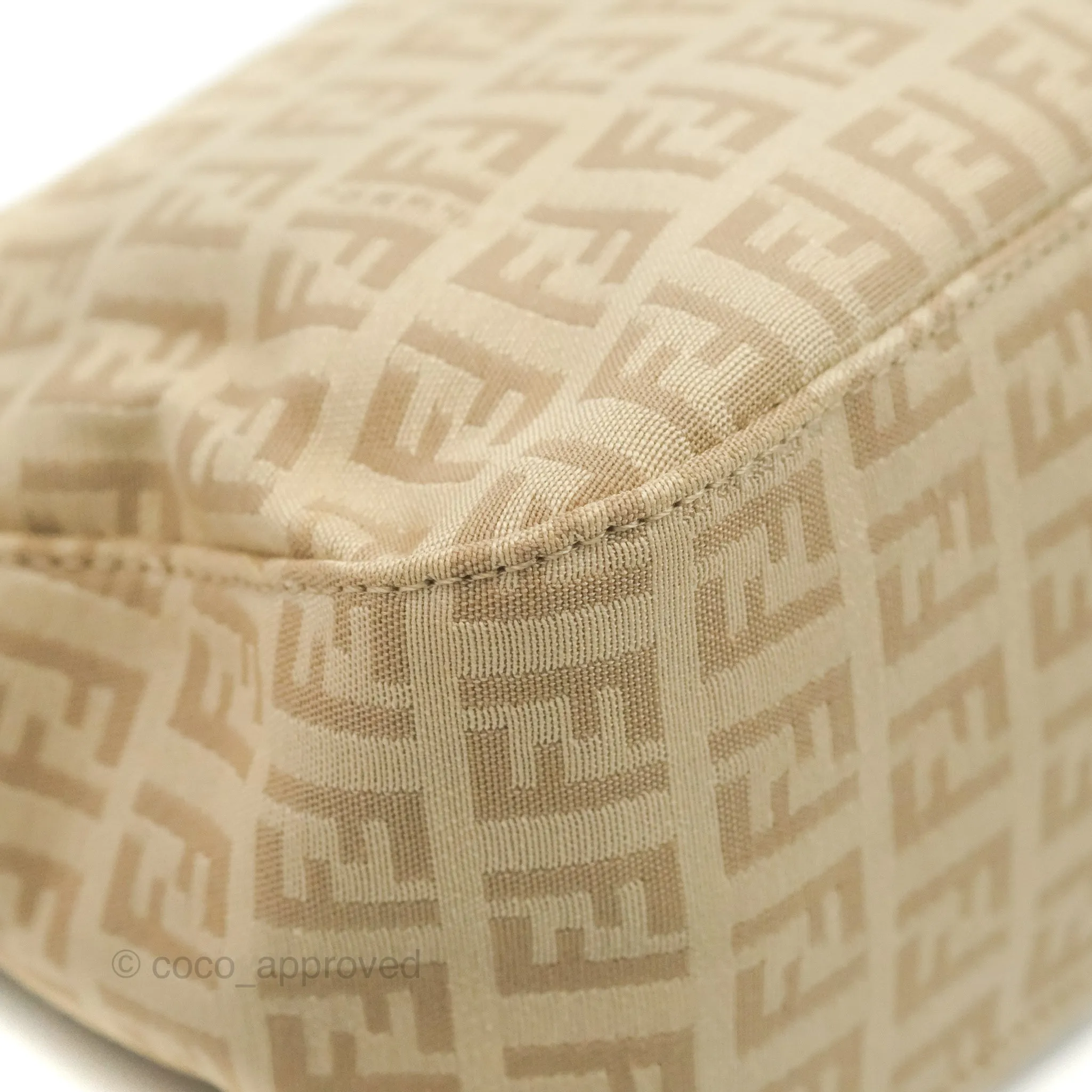 Fendi Vintage Baguette Shoulder Bag Beige Zucchino Canvas