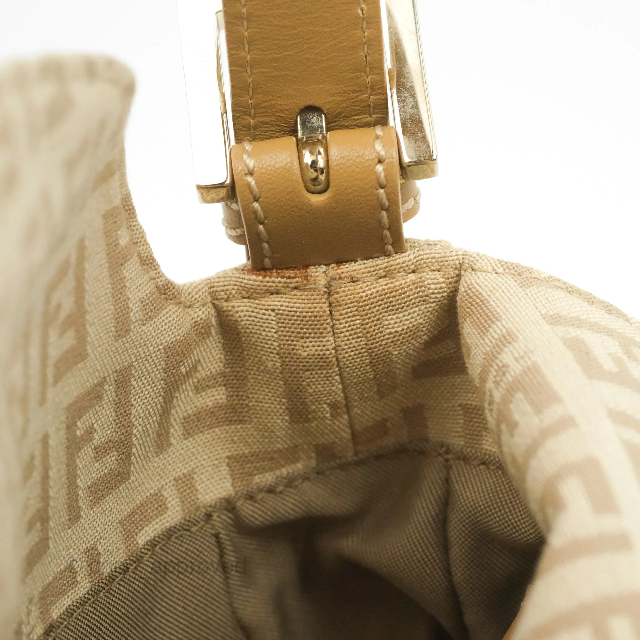 Fendi Vintage Baguette Shoulder Bag Beige Zucchino Canvas