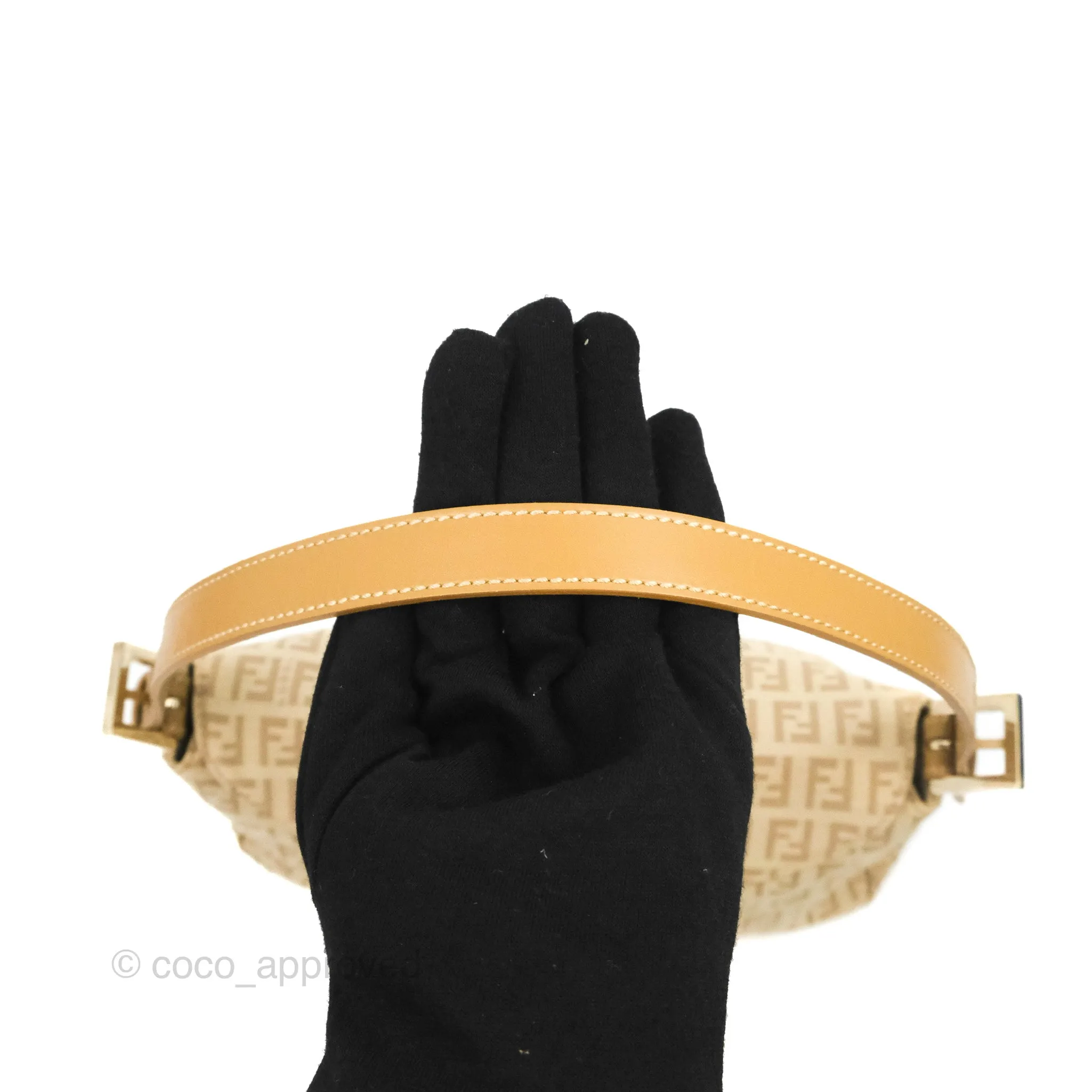 Fendi Vintage Baguette Shoulder Bag Beige Zucchino Canvas