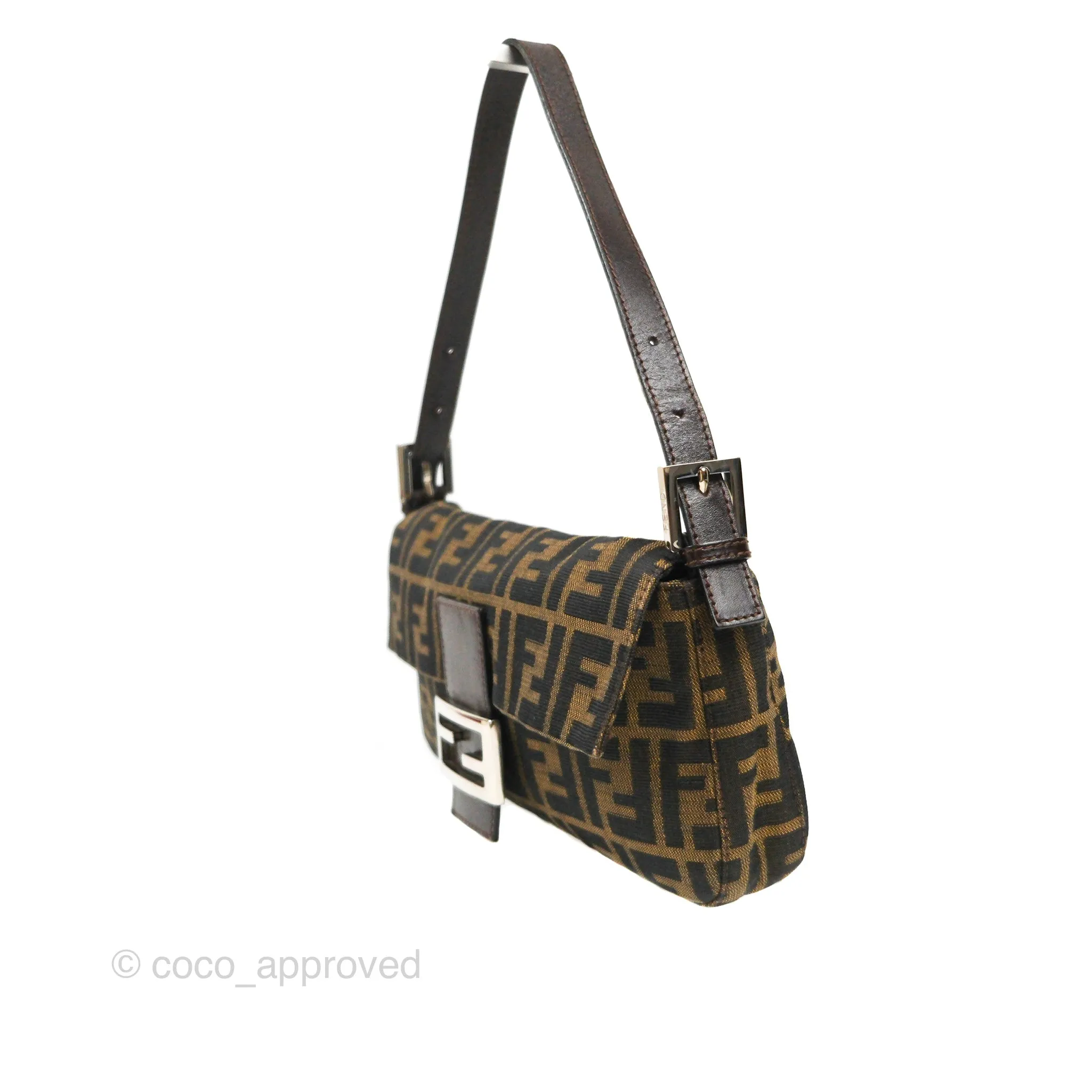 Fendi Vintage Baguette Shoulder Bag Zucca Canvas