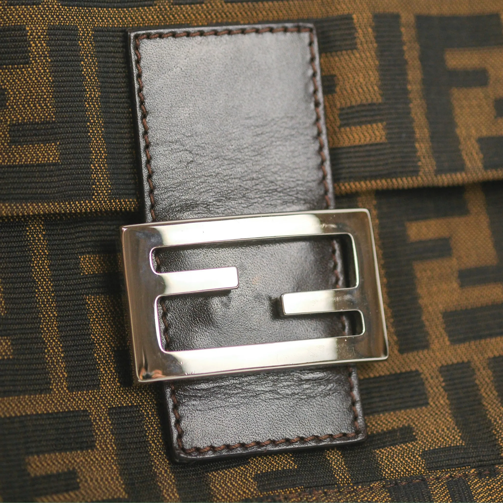Fendi Vintage Baguette Shoulder Bag Zucca Canvas