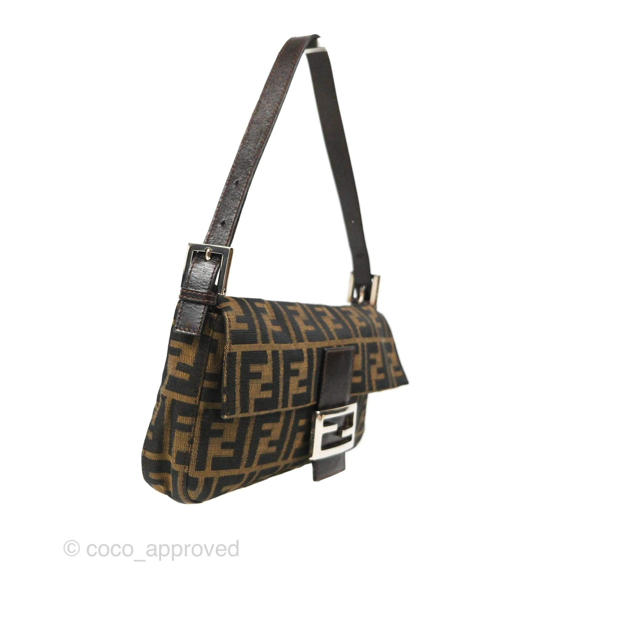 Fendi Vintage Baguette Shoulder Bag Zucca Canvas