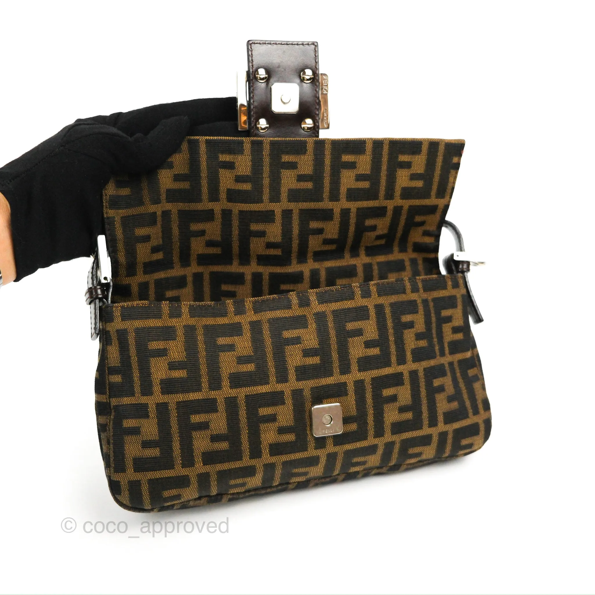 Fendi Vintage Baguette Shoulder Bag Zucca Canvas