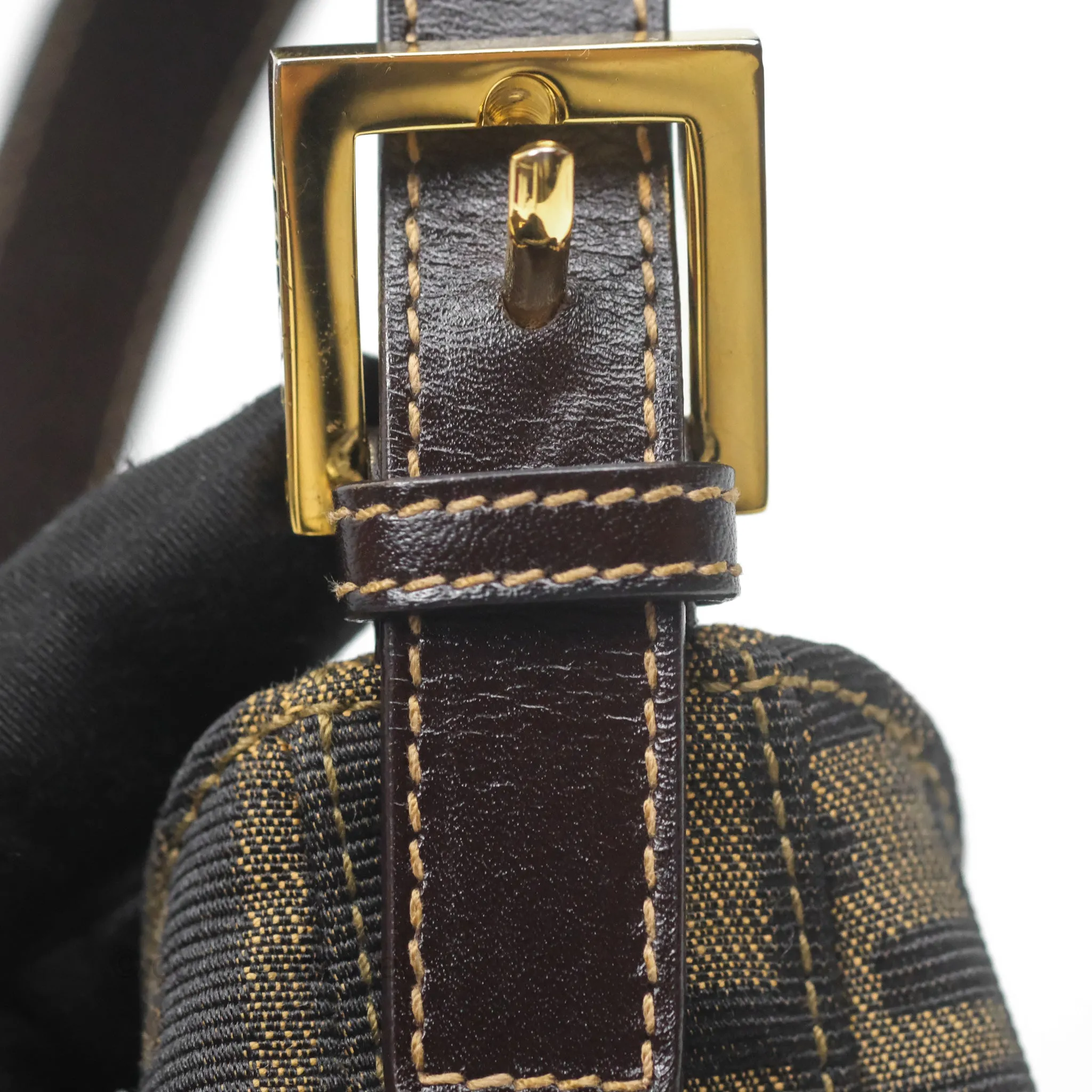 Fendi Vintage Zucca Hobo Shoulder Bag Brown