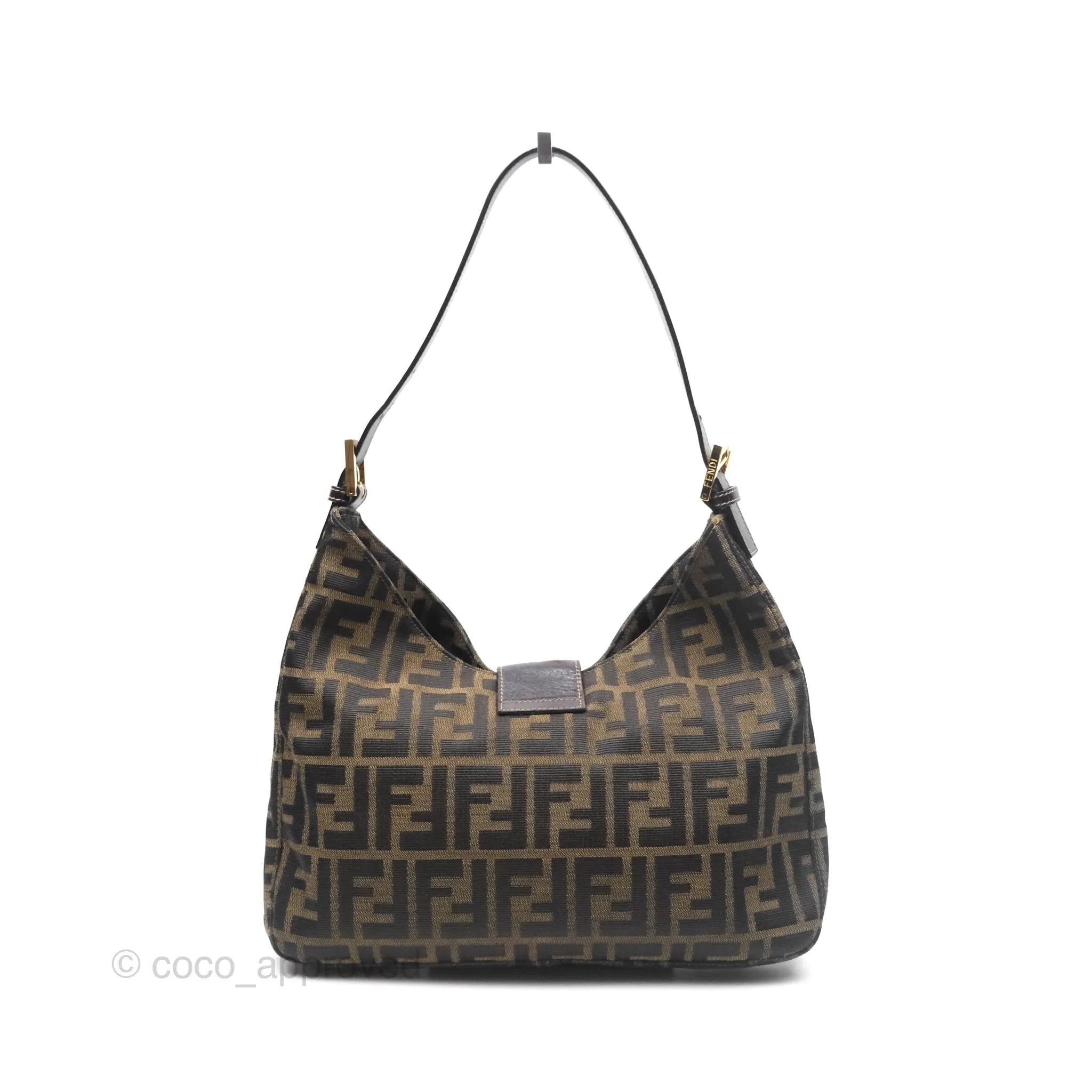 Fendi Vintage Zucca Hobo Shoulder Bag Brown