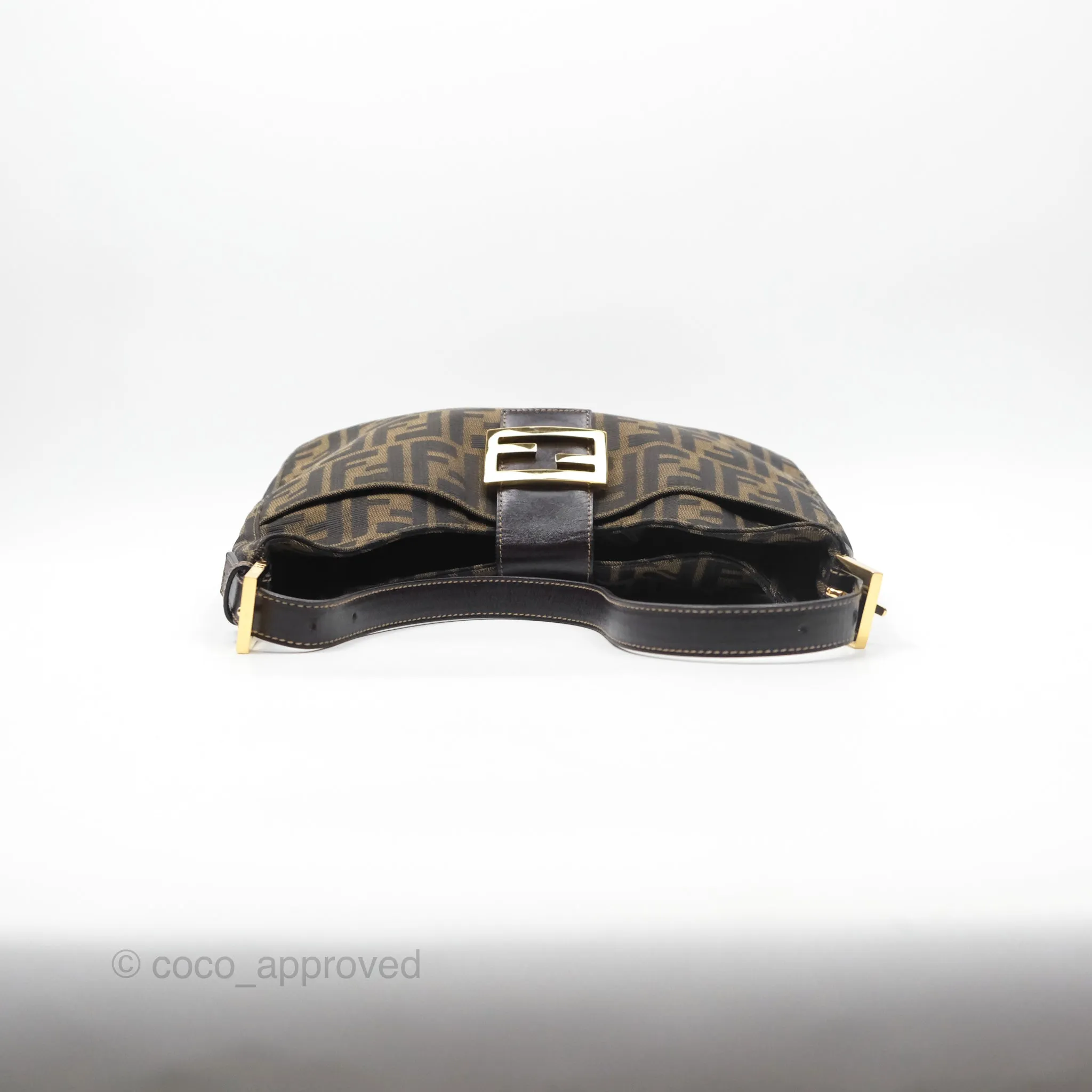 Fendi Vintage Zucca Hobo Shoulder Bag Brown