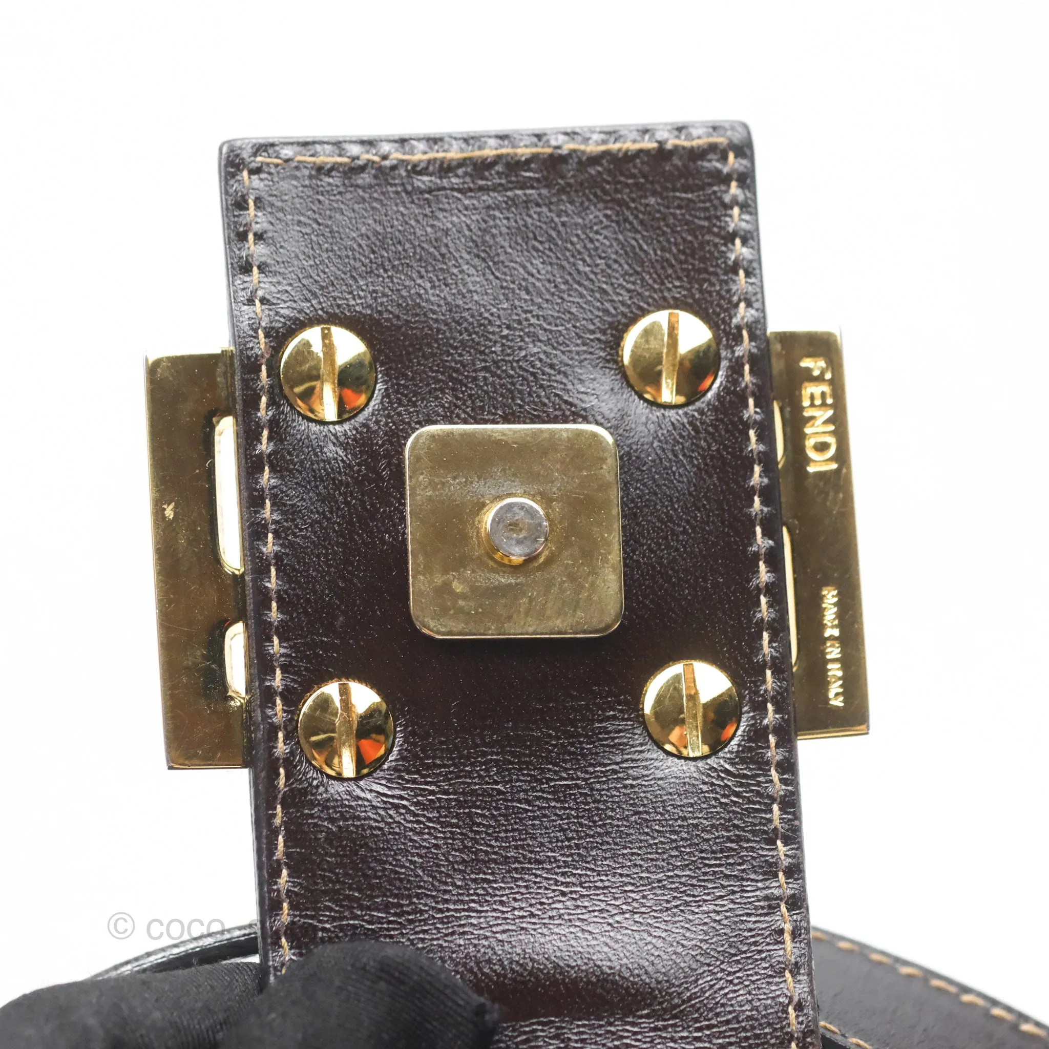 Fendi Vintage Zucca Hobo Shoulder Bag Brown