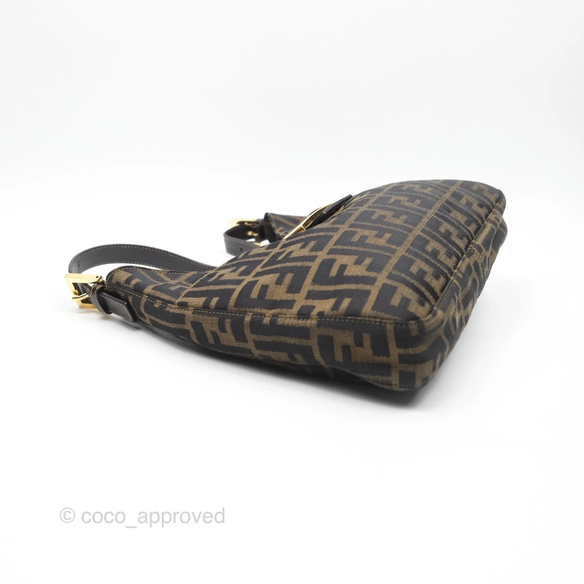 Fendi Vintage Zucca Hobo Shoulder Bag Brown