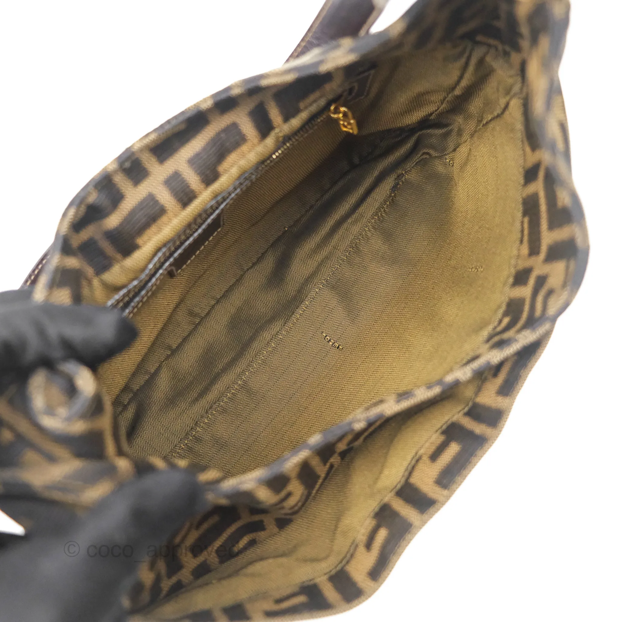Fendi Vintage Zucca Hobo Shoulder Bag Brown