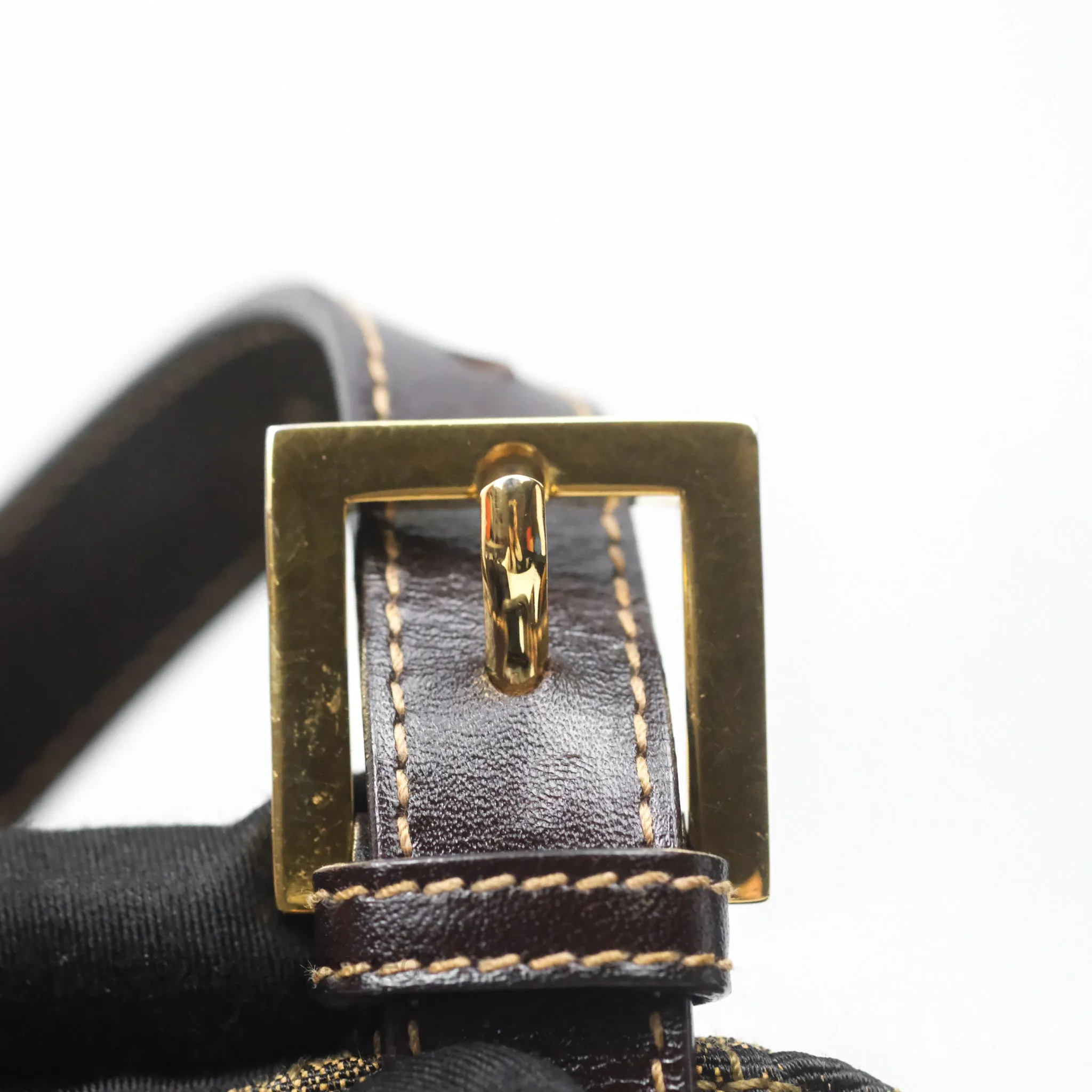 Fendi Vintage Zucca Hobo Shoulder Bag Brown