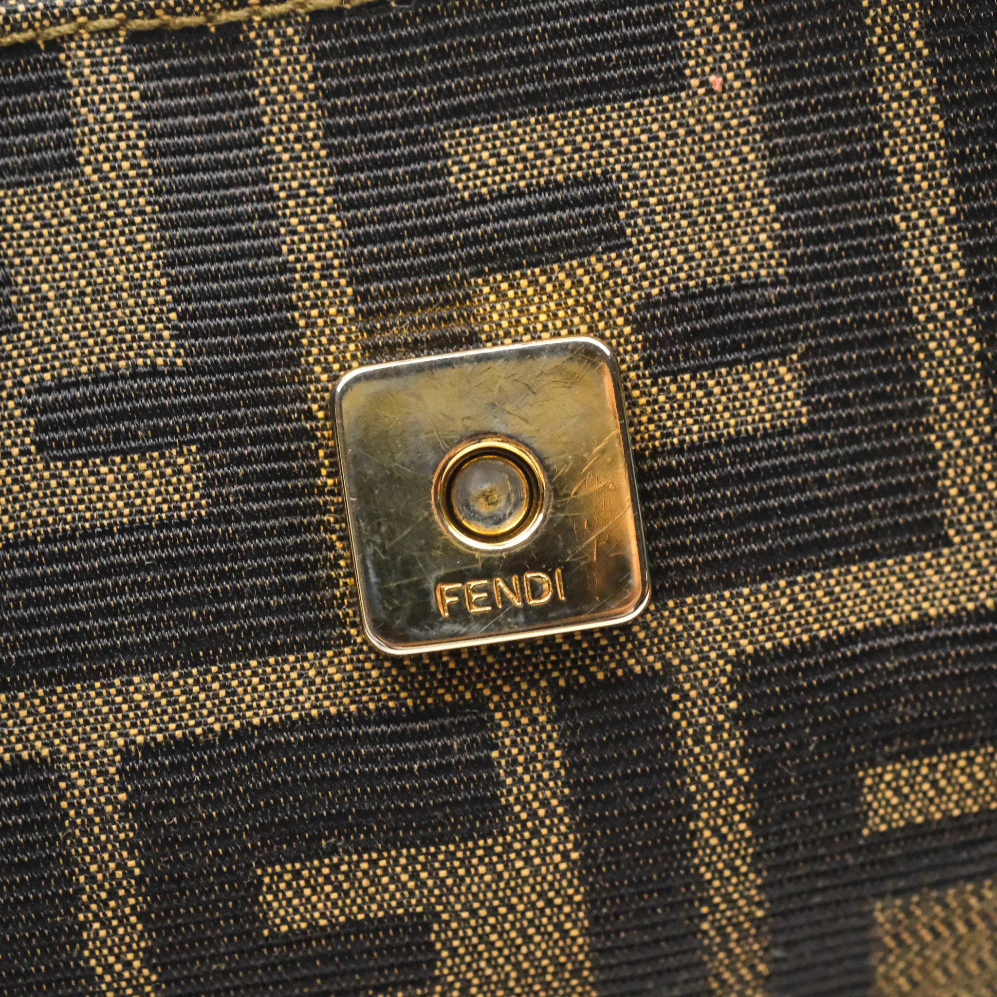 Fendi Vintage Zucca Hobo Shoulder Bag Brown