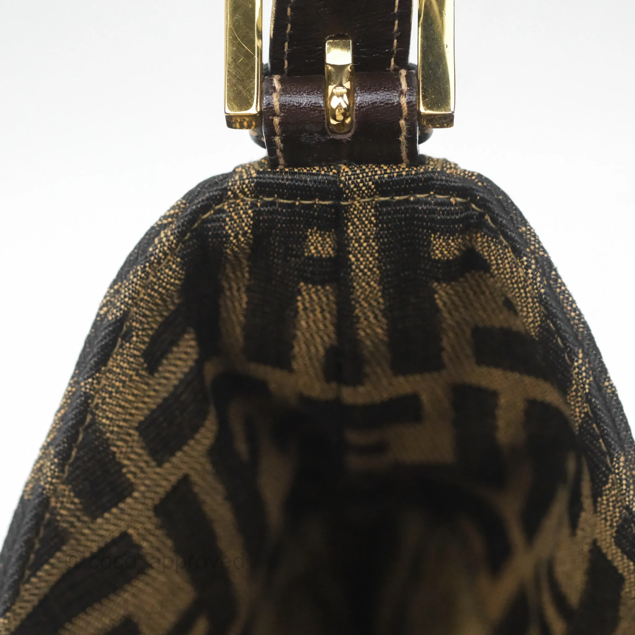 Fendi Vintage Zucca Hobo Shoulder Bag Brown