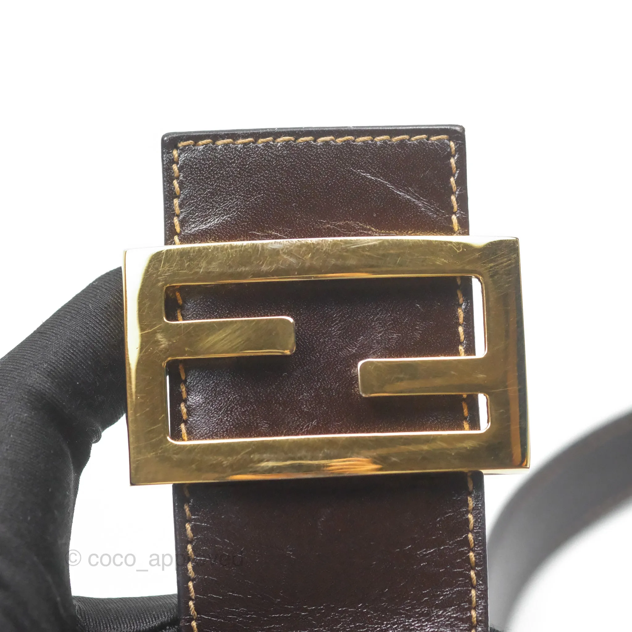 Fendi Vintage Zucca Hobo Shoulder Bag Brown