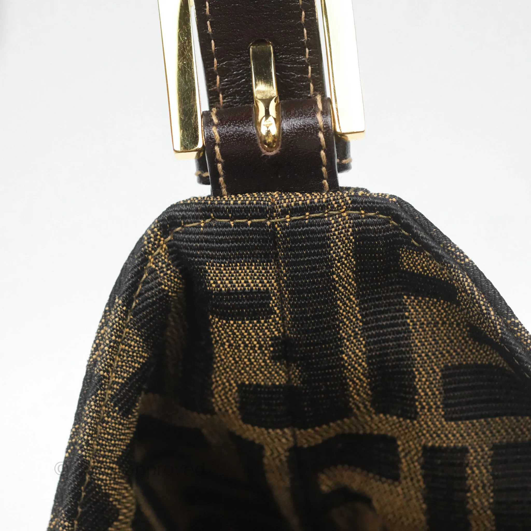 Fendi Vintage Zucca Hobo Shoulder Bag Brown