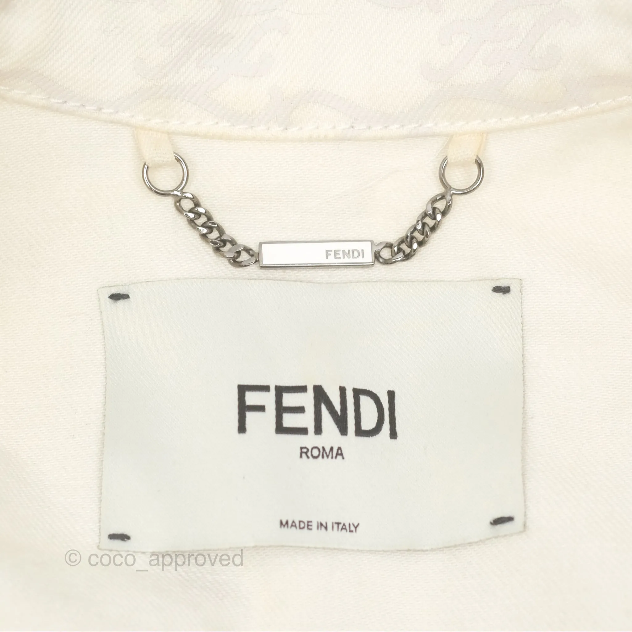 Fendi White Denim Jacket Size 36
