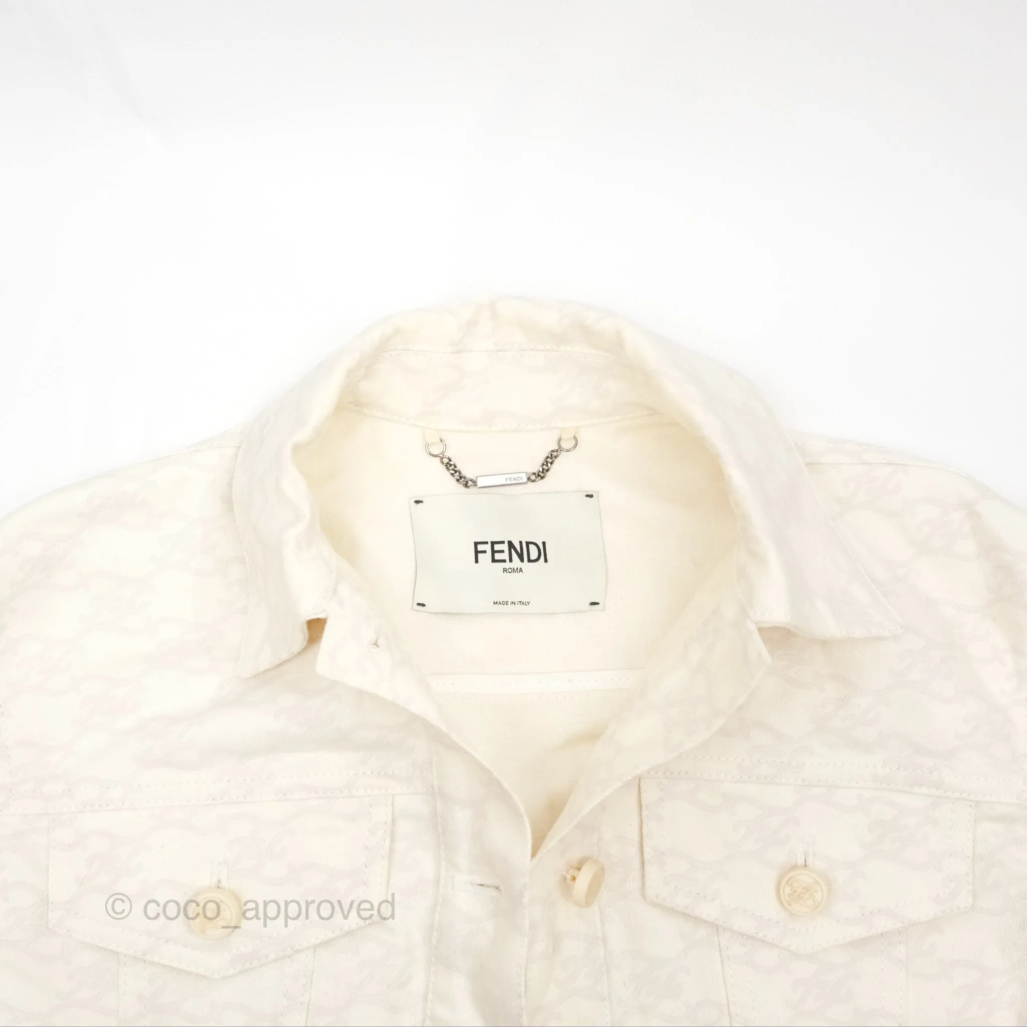 Fendi White Denim Jacket Size 36