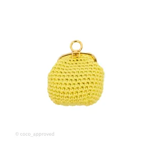Fendi Yellow Woven Fabric Framed Coin Purse