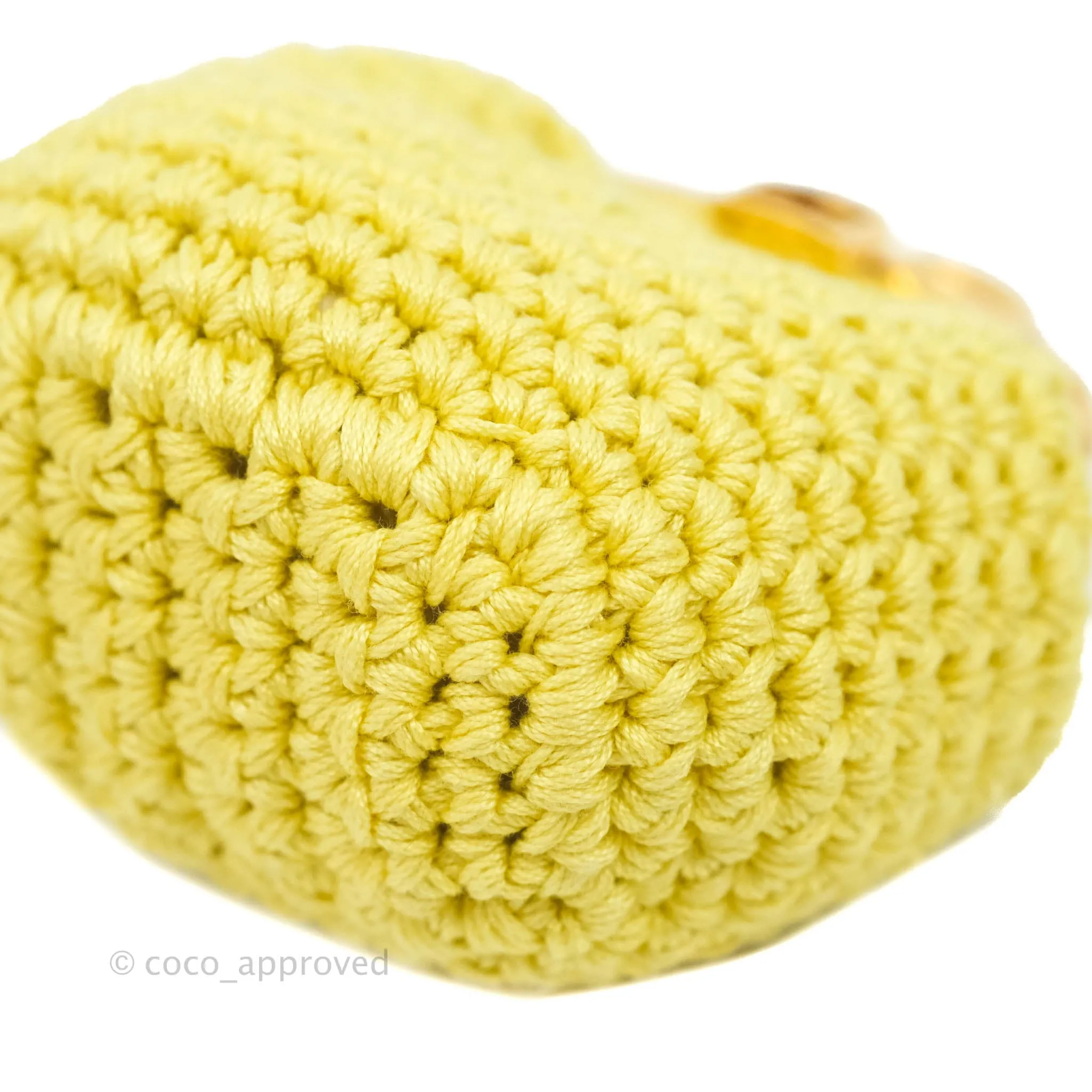 Fendi Yellow Woven Fabric Framed Coin Purse