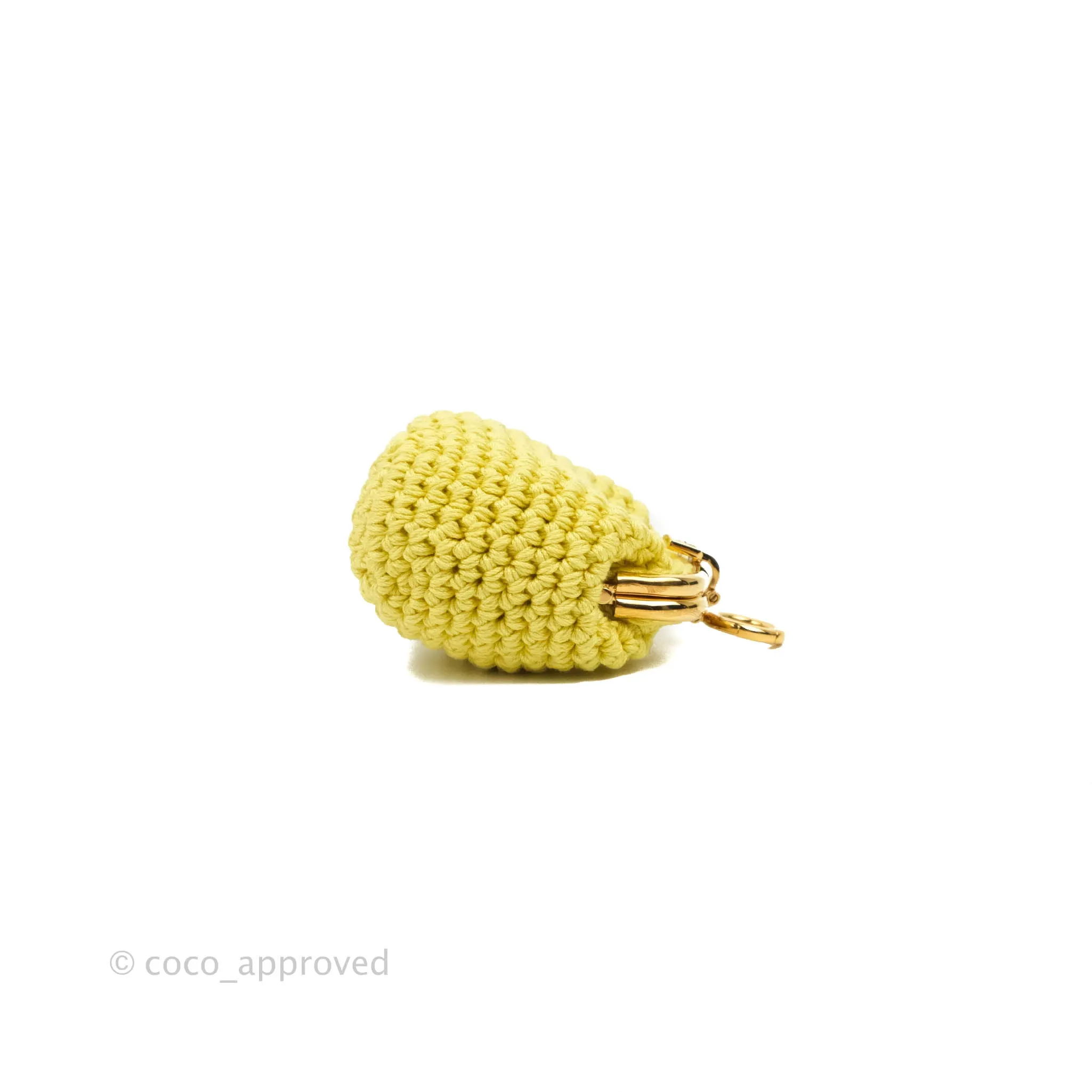 Fendi Yellow Woven Fabric Framed Coin Purse