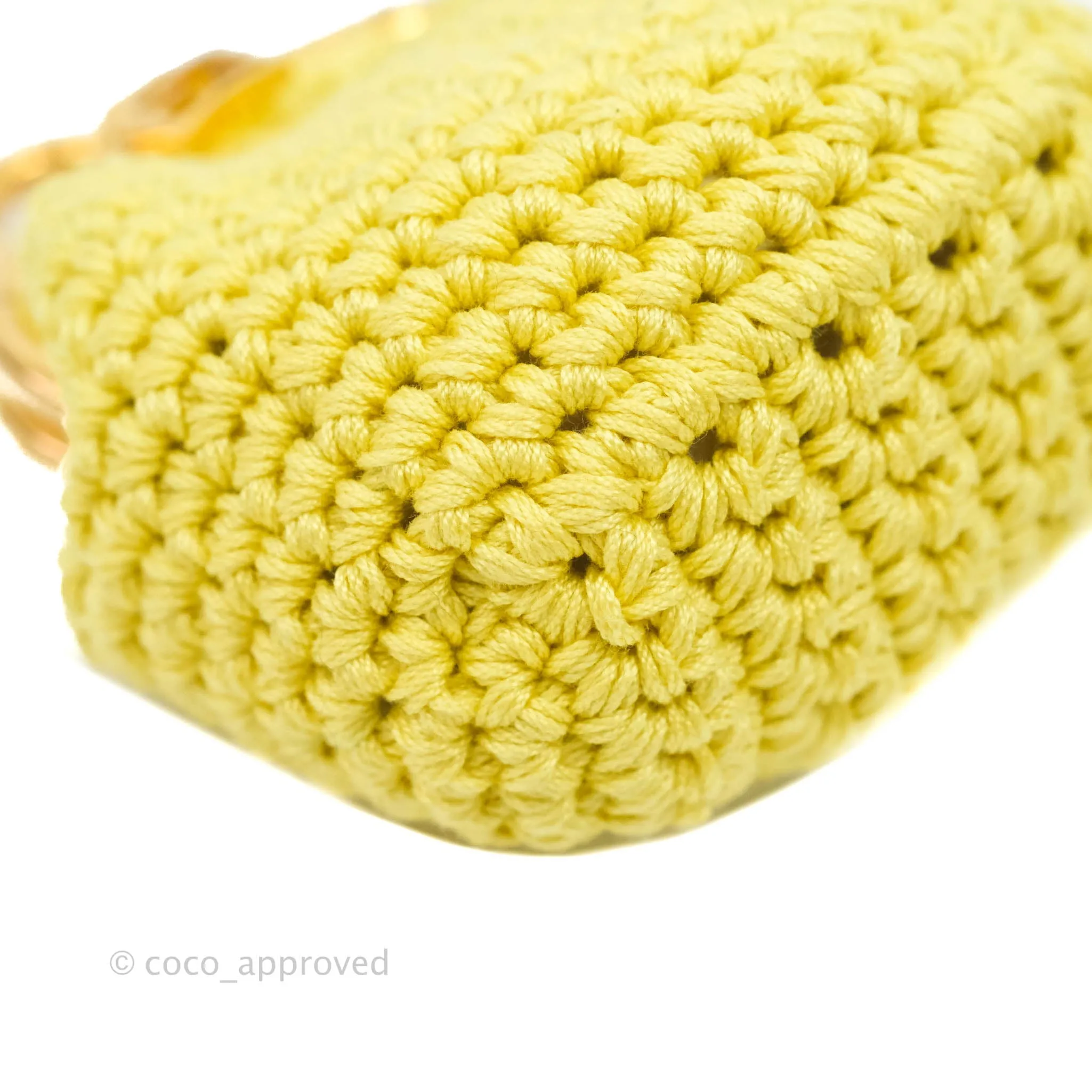 Fendi Yellow Woven Fabric Framed Coin Purse