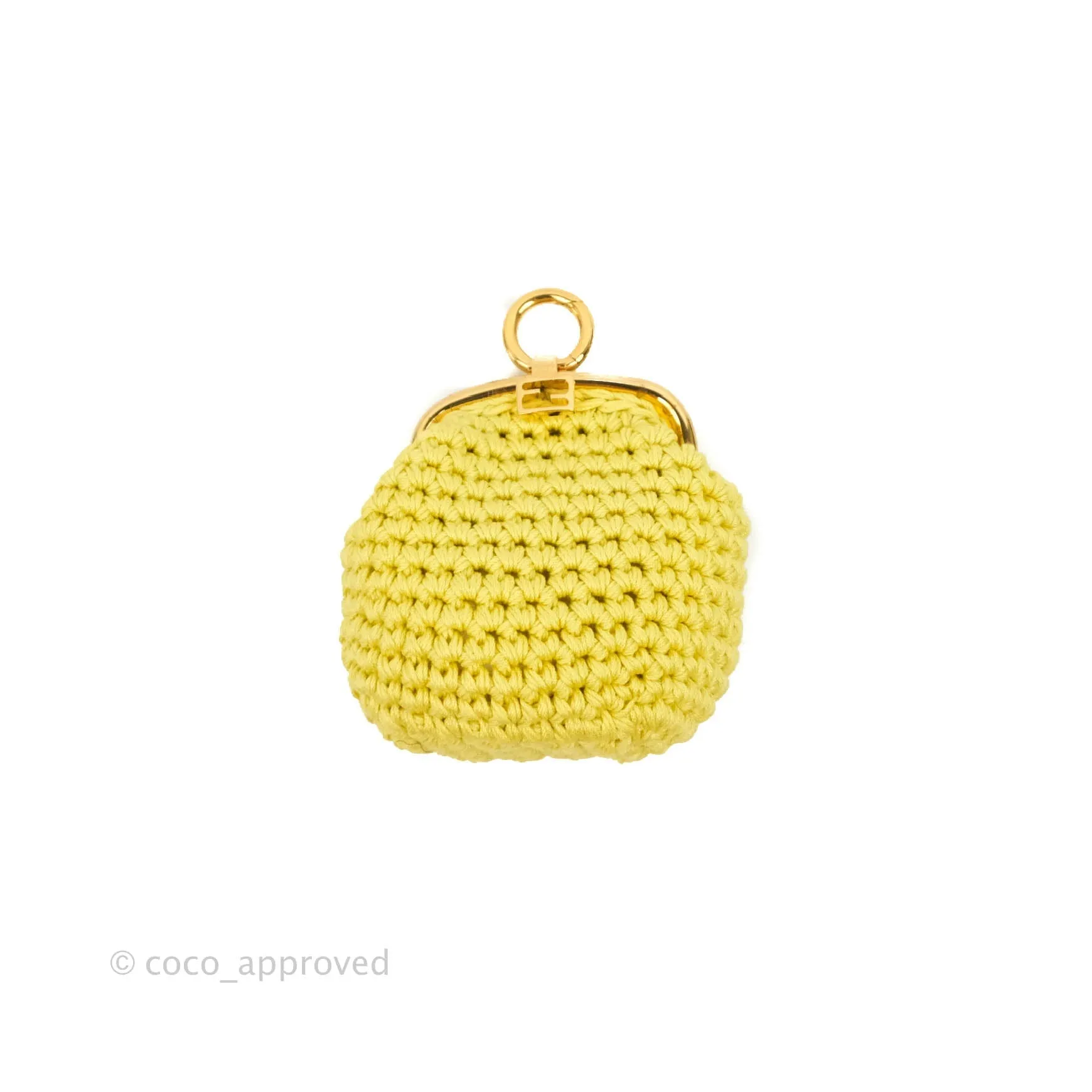 Fendi Yellow Woven Fabric Framed Coin Purse