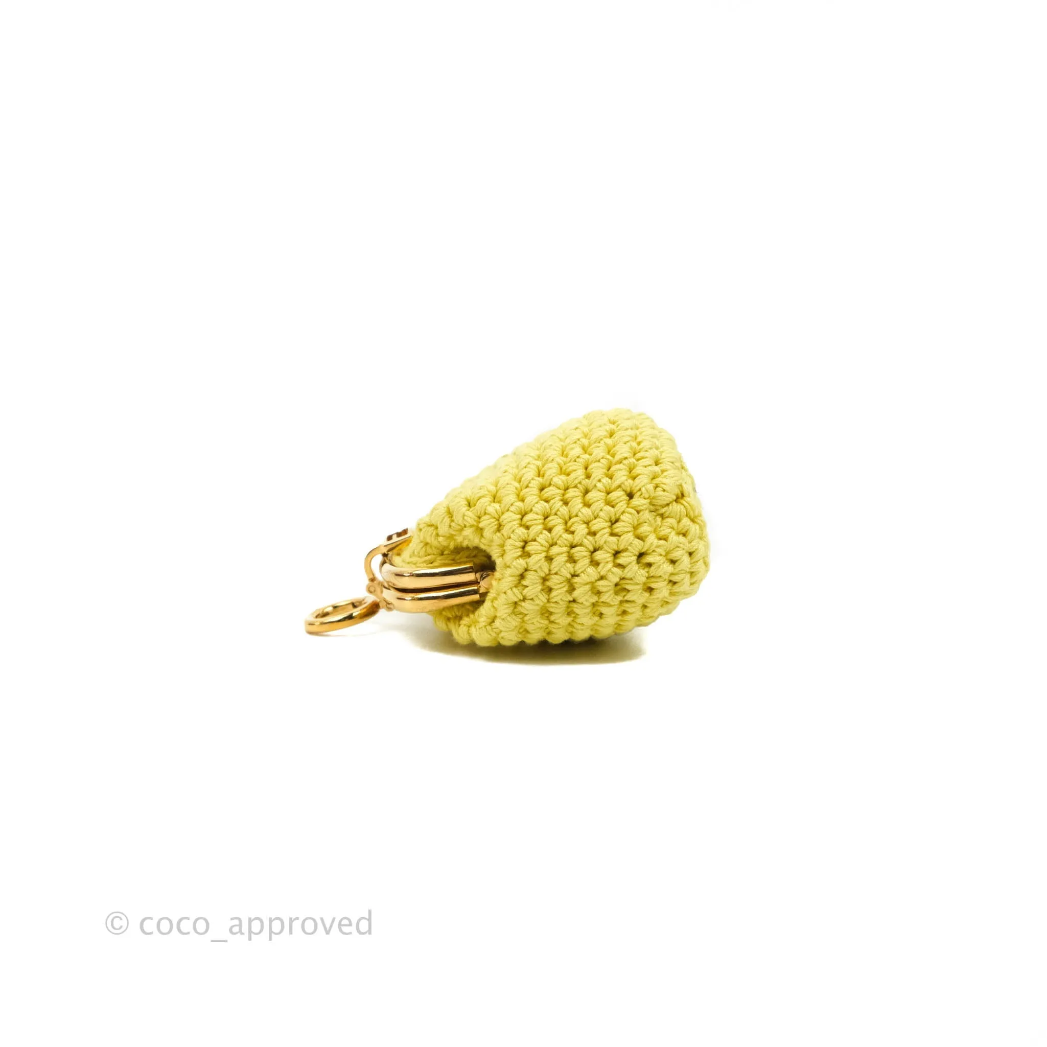 Fendi Yellow Woven Fabric Framed Coin Purse