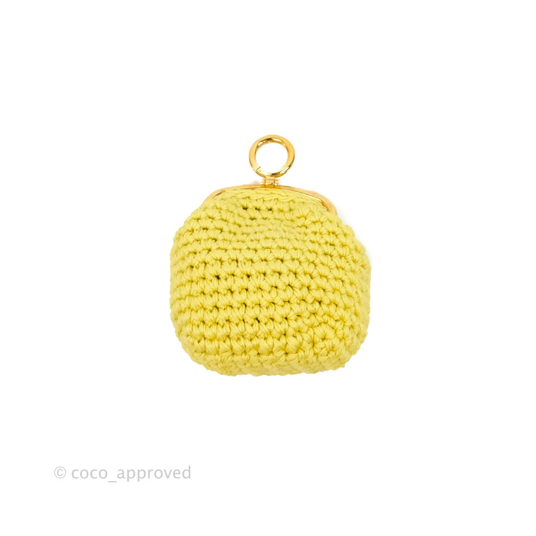 Fendi Yellow Woven Fabric Framed Coin Purse