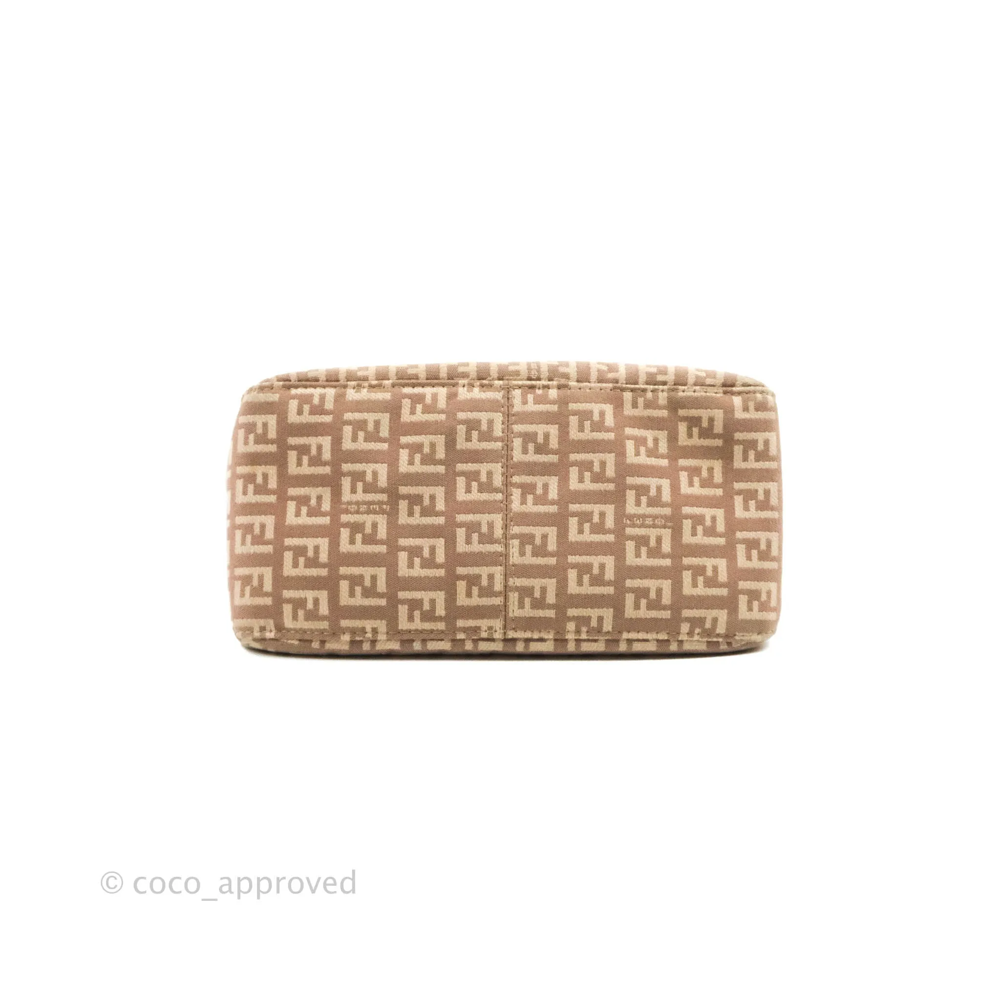 Fendi Zucchino Mini Mama Baguette Beige Pink Gold Hardware