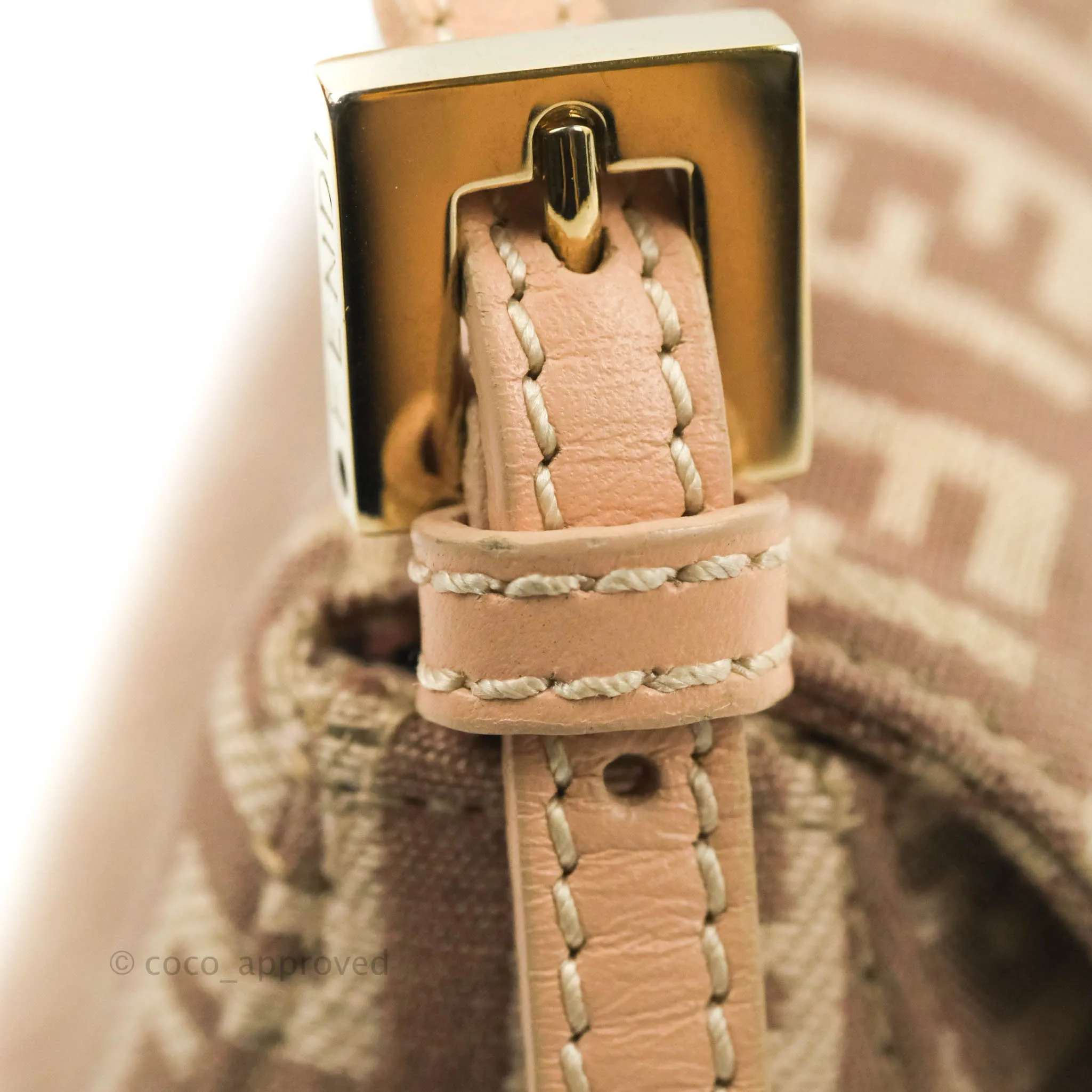 Fendi Zucchino Mini Mama Baguette Beige Pink Gold Hardware