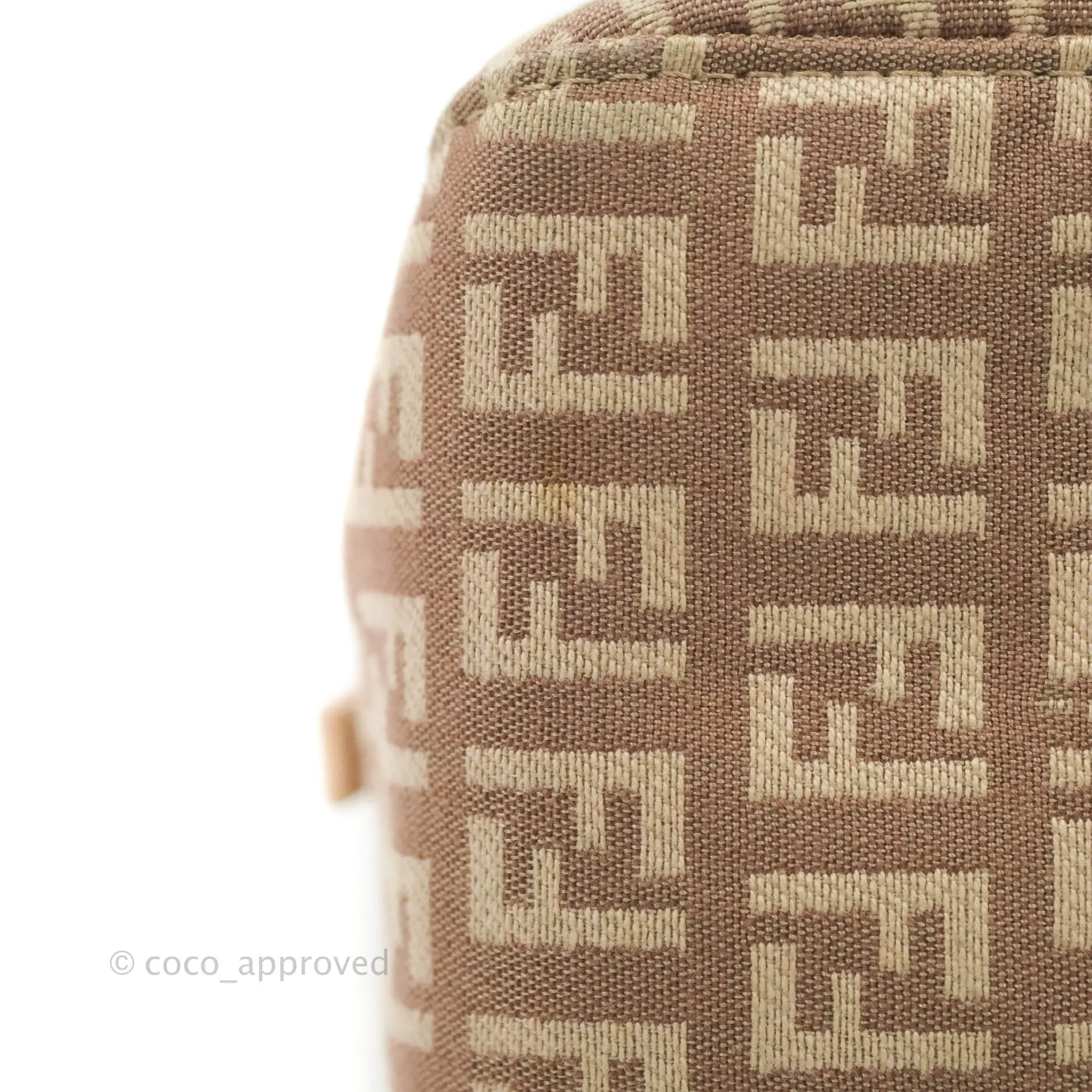 Fendi Zucchino Mini Mama Baguette Beige Pink Gold Hardware