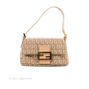 Fendi Zucchino Mini Mama Baguette Beige Pink Gold Hardware