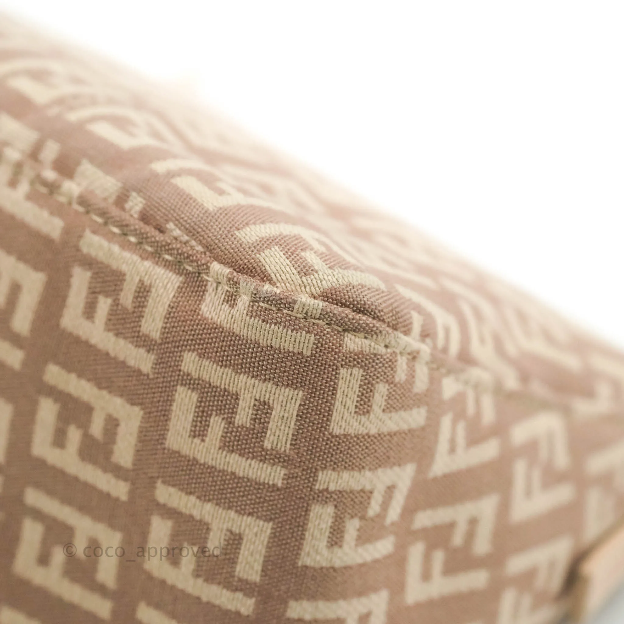 Fendi Zucchino Mini Mama Baguette Beige Pink Gold Hardware