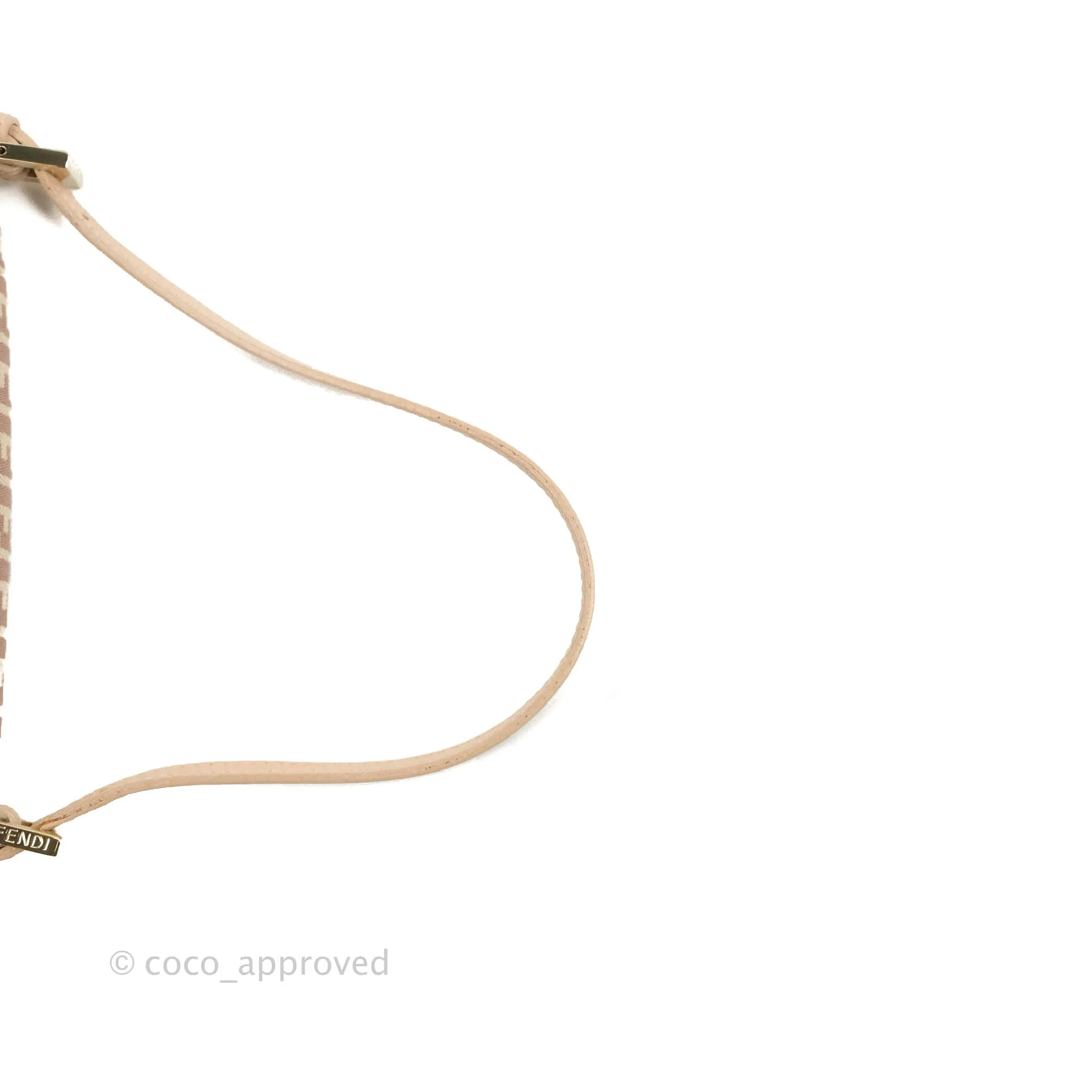 Fendi Zucchino Mini Mama Baguette Beige Pink Gold Hardware