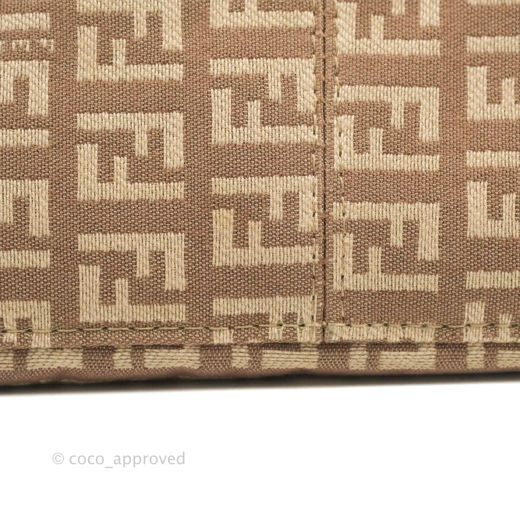 Fendi Zucchino Mini Mama Baguette Beige Pink Gold Hardware