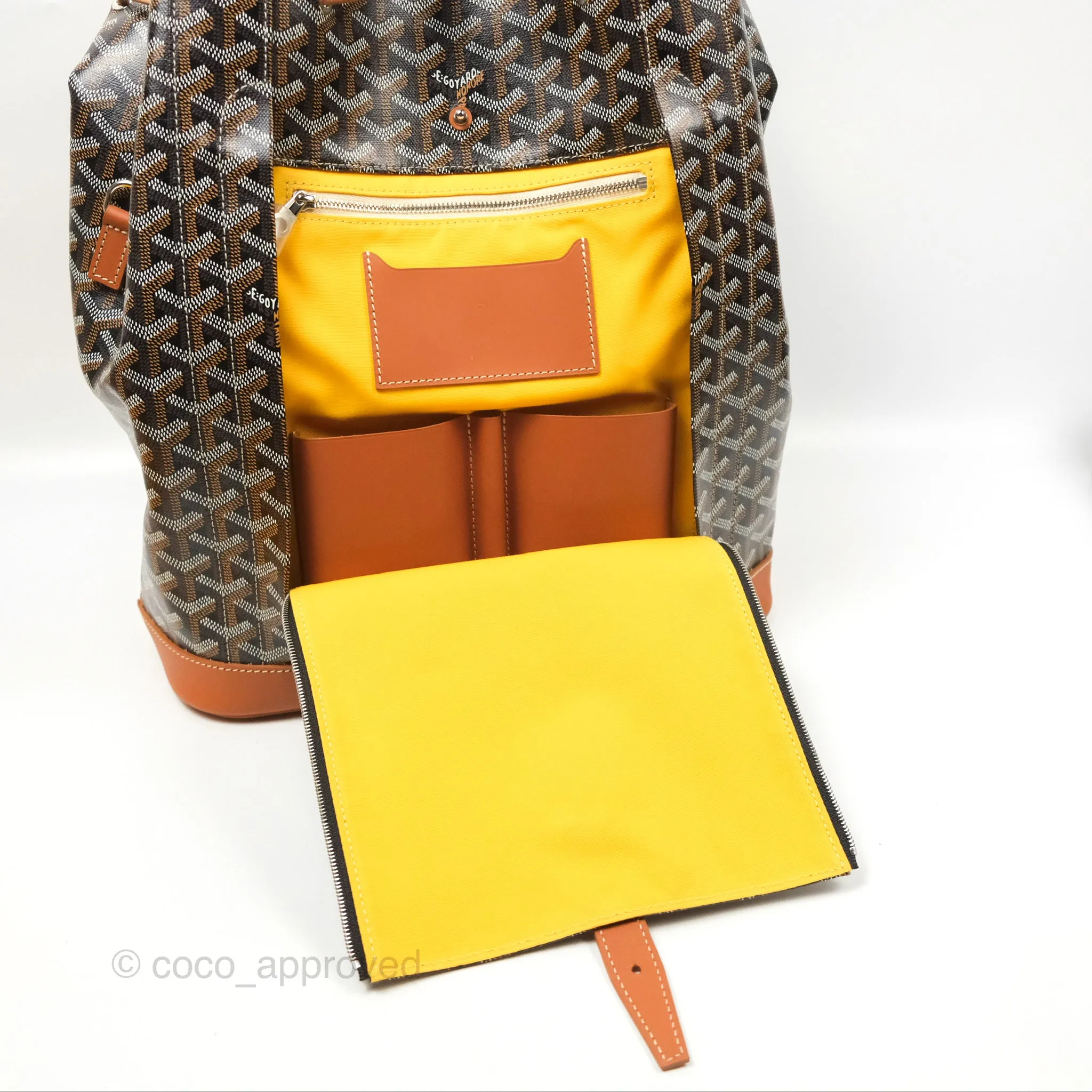 Goyard Alpin MM Backpack Black/ Tan