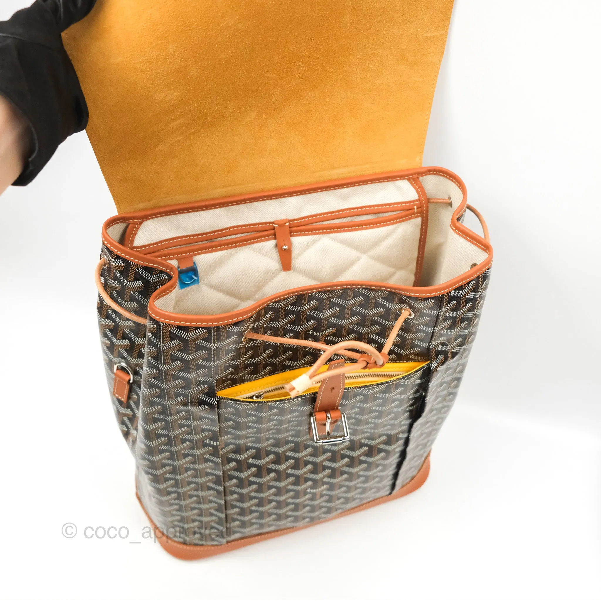 Goyard Alpin MM Backpack Black/ Tan