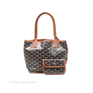 Goyard Anjou Mini Bag Goyardine Canvas Black/ Tan