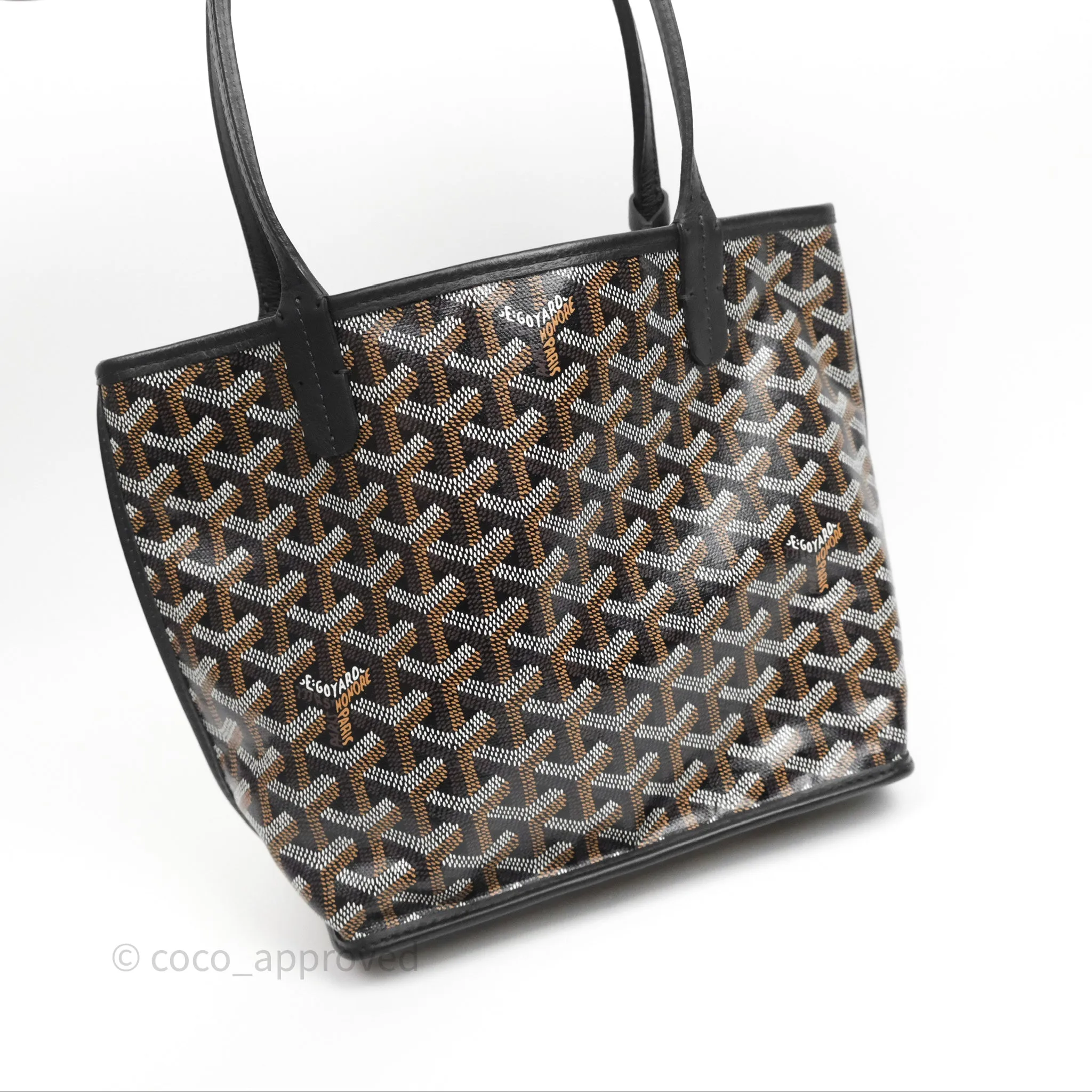 Goyard Anjou Mini Bag Goyardine Canvas Black