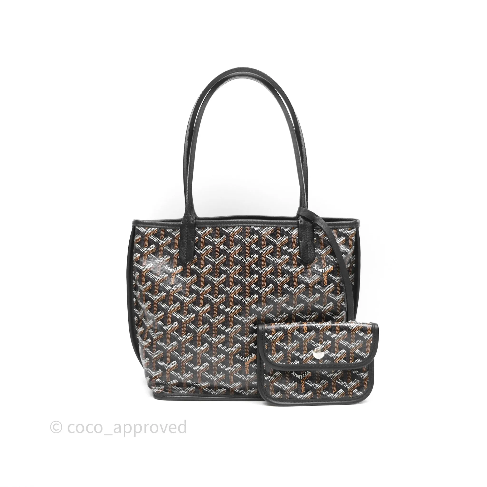 Goyard Anjou Mini Bag Goyardine Canvas Black