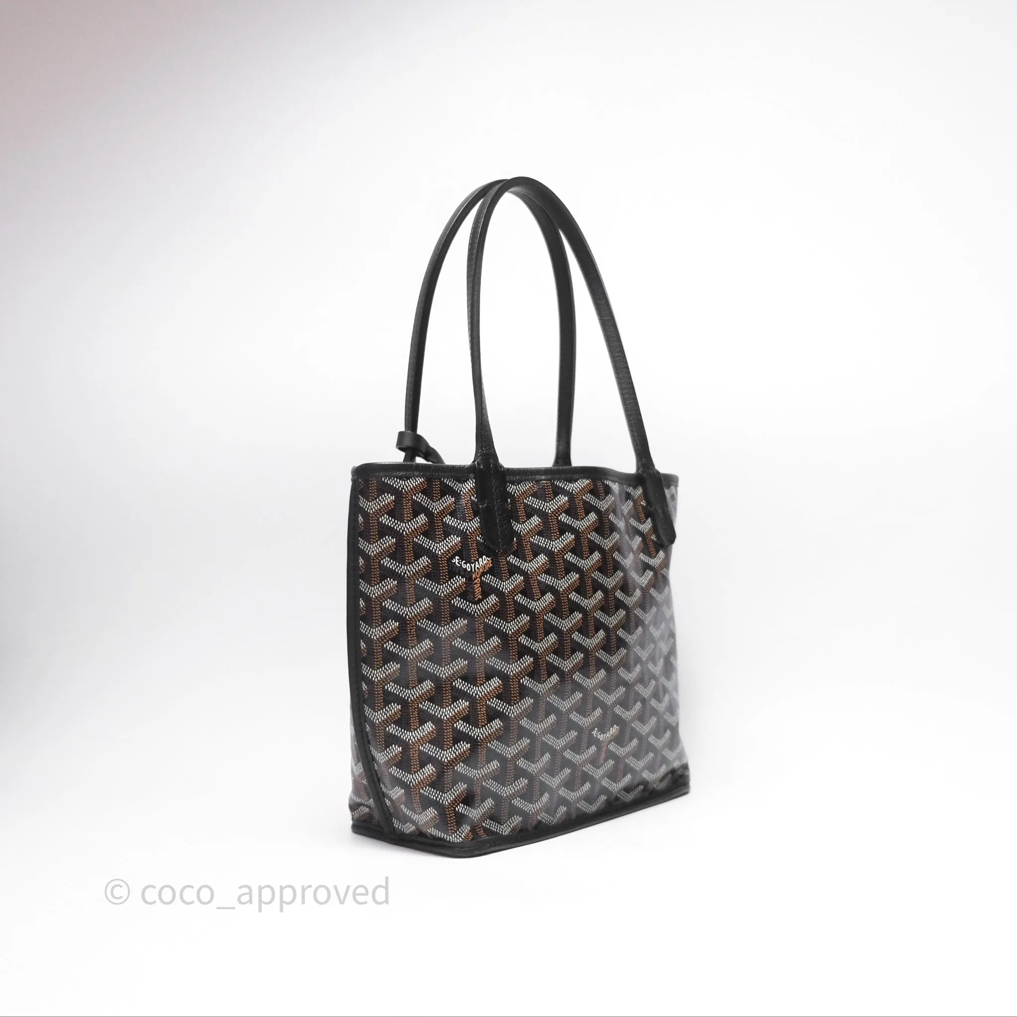 Goyard Anjou Mini Bag Goyardine Canvas Black