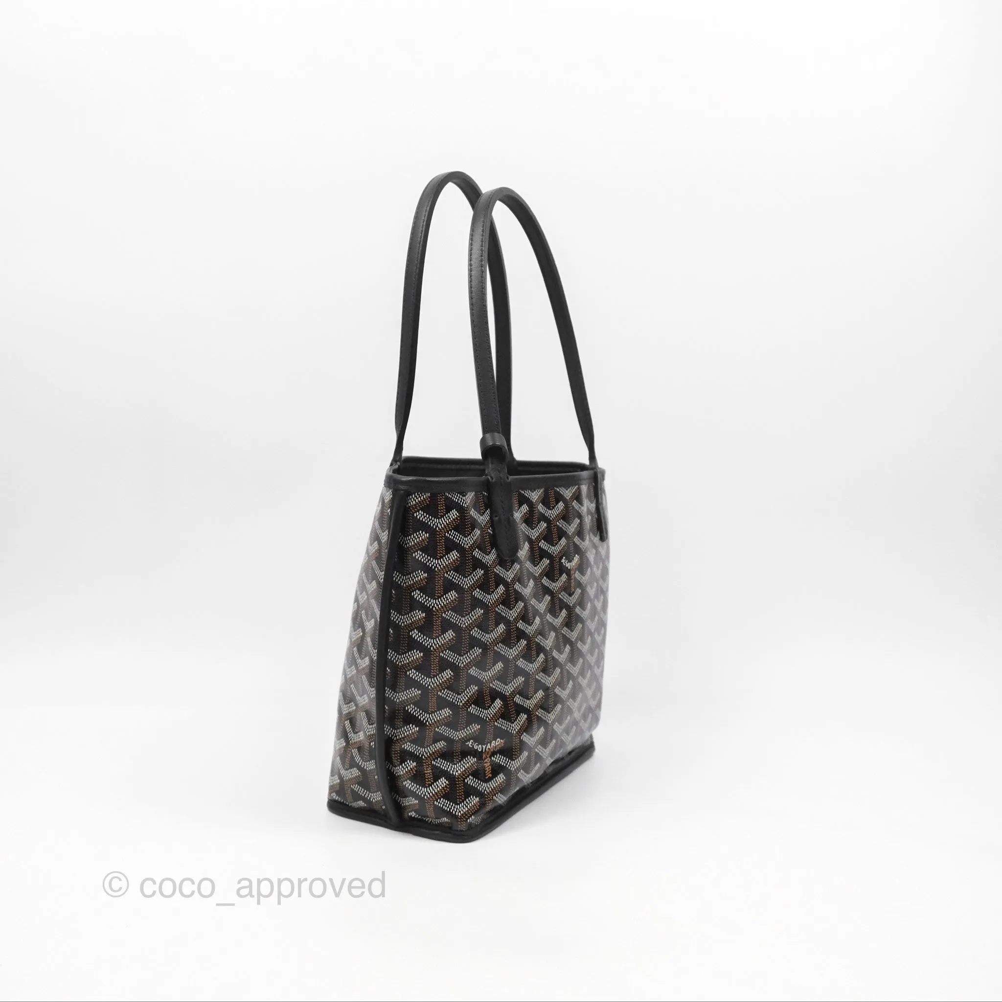 Goyard Anjou Mini Bag Goyardine Canvas Black