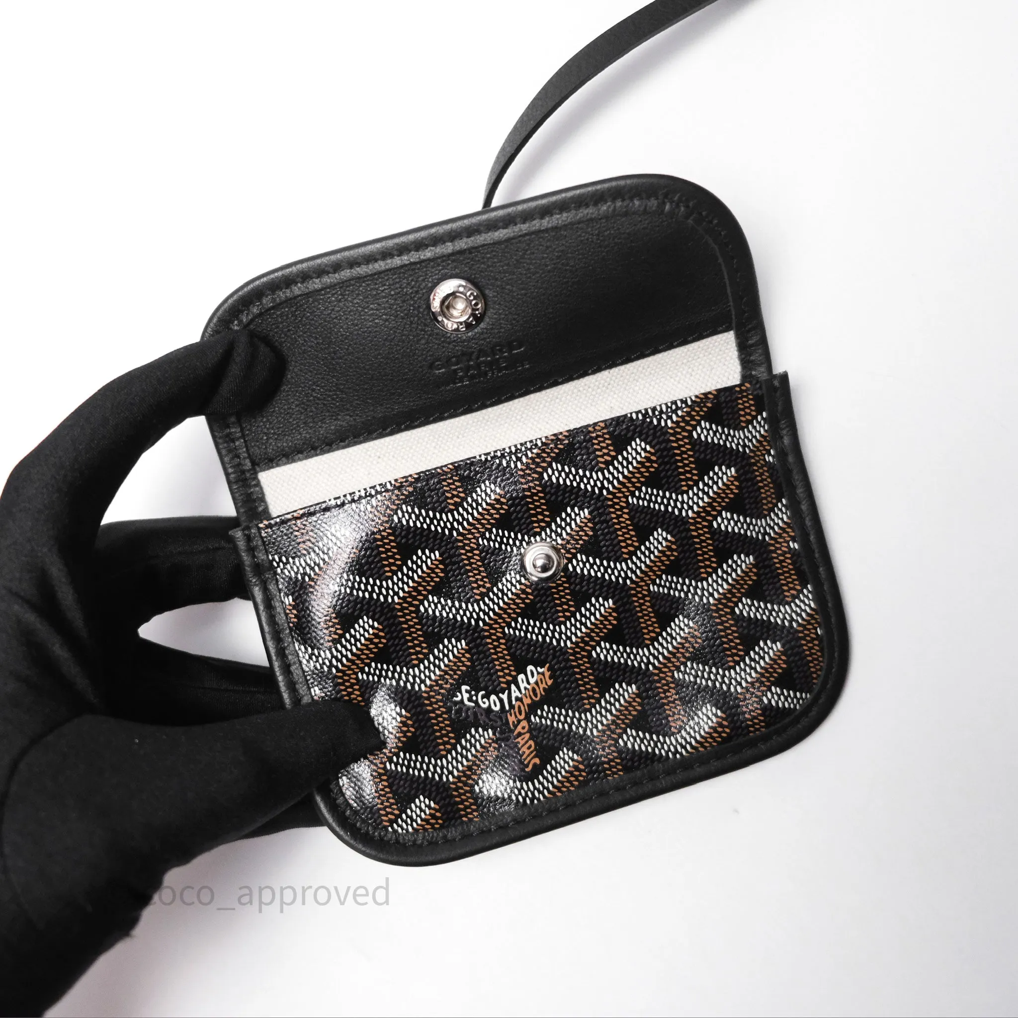 Goyard Anjou Mini Bag Goyardine Canvas Black